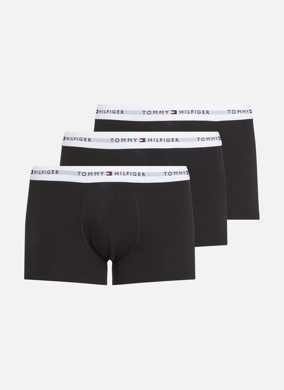 Set of three organic cotton-blend boxers Black by TOMMY HILFIGER TOMMY HILFIGER Set of three organic cotton-blend boxers Black