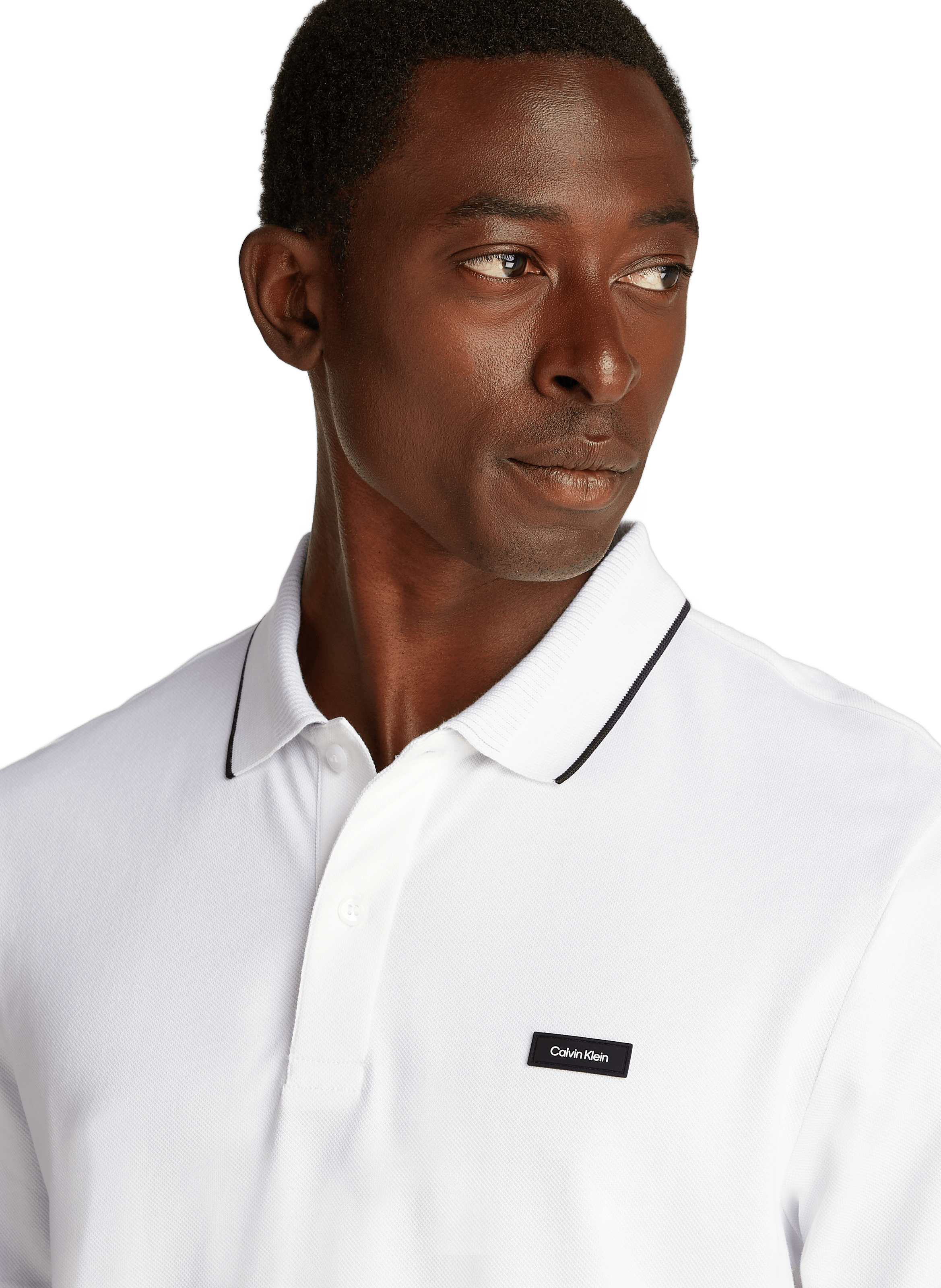 Polo droit en coton mélangé CALVIN KLEIN Blanc