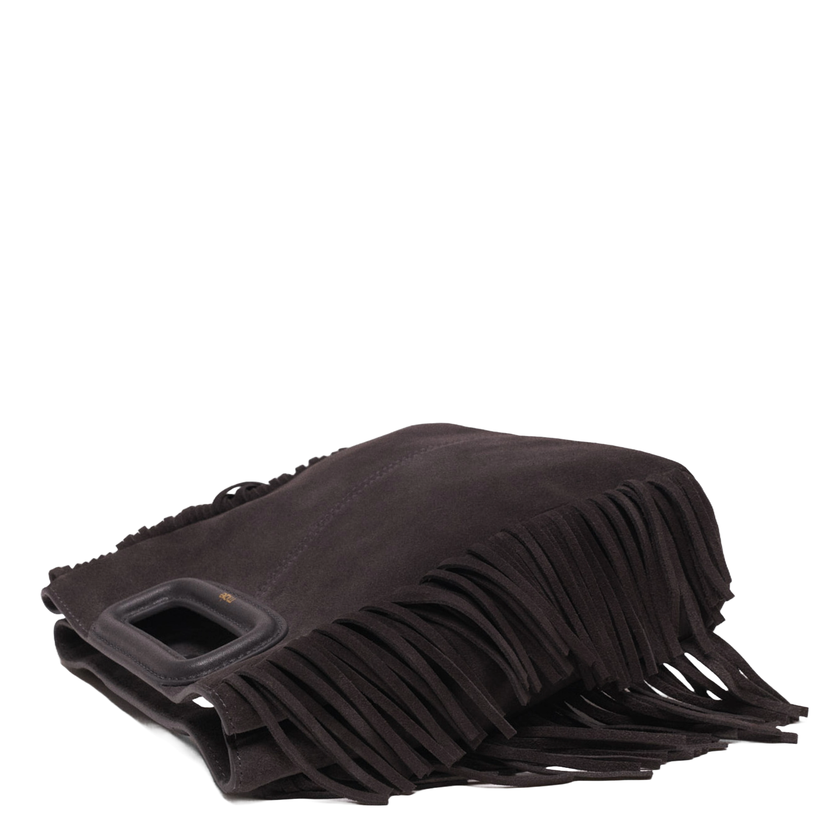 Sac bandoulière à studs en cuir m MAJE Gris