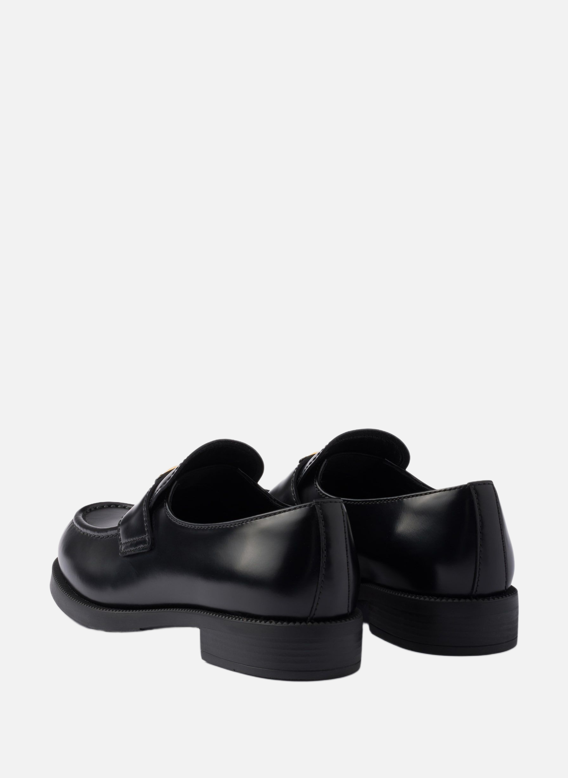 Mocassins en cuir brossé PRADA Noir