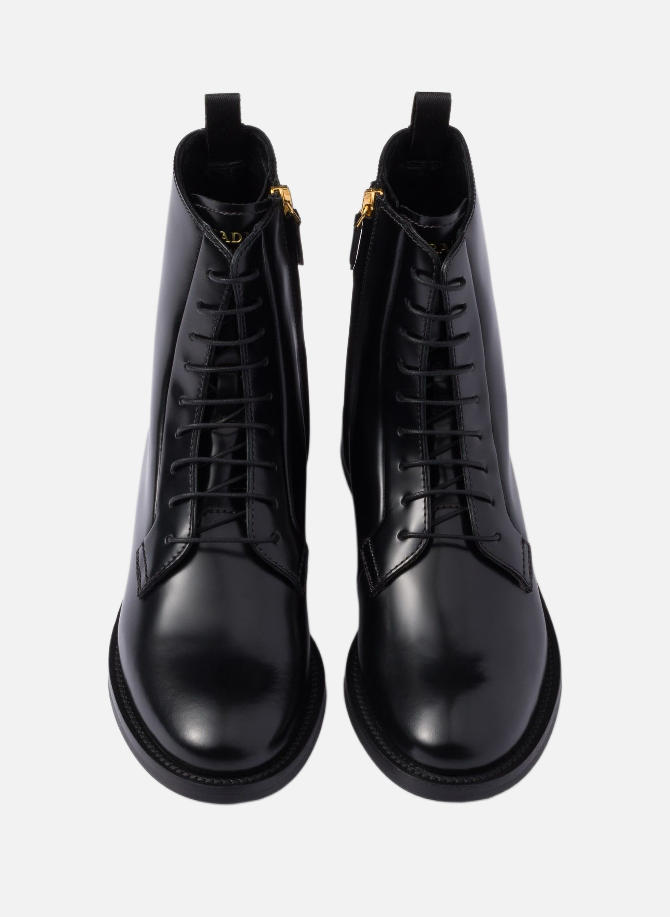 Bottines en cuir brossé PRADA Noir