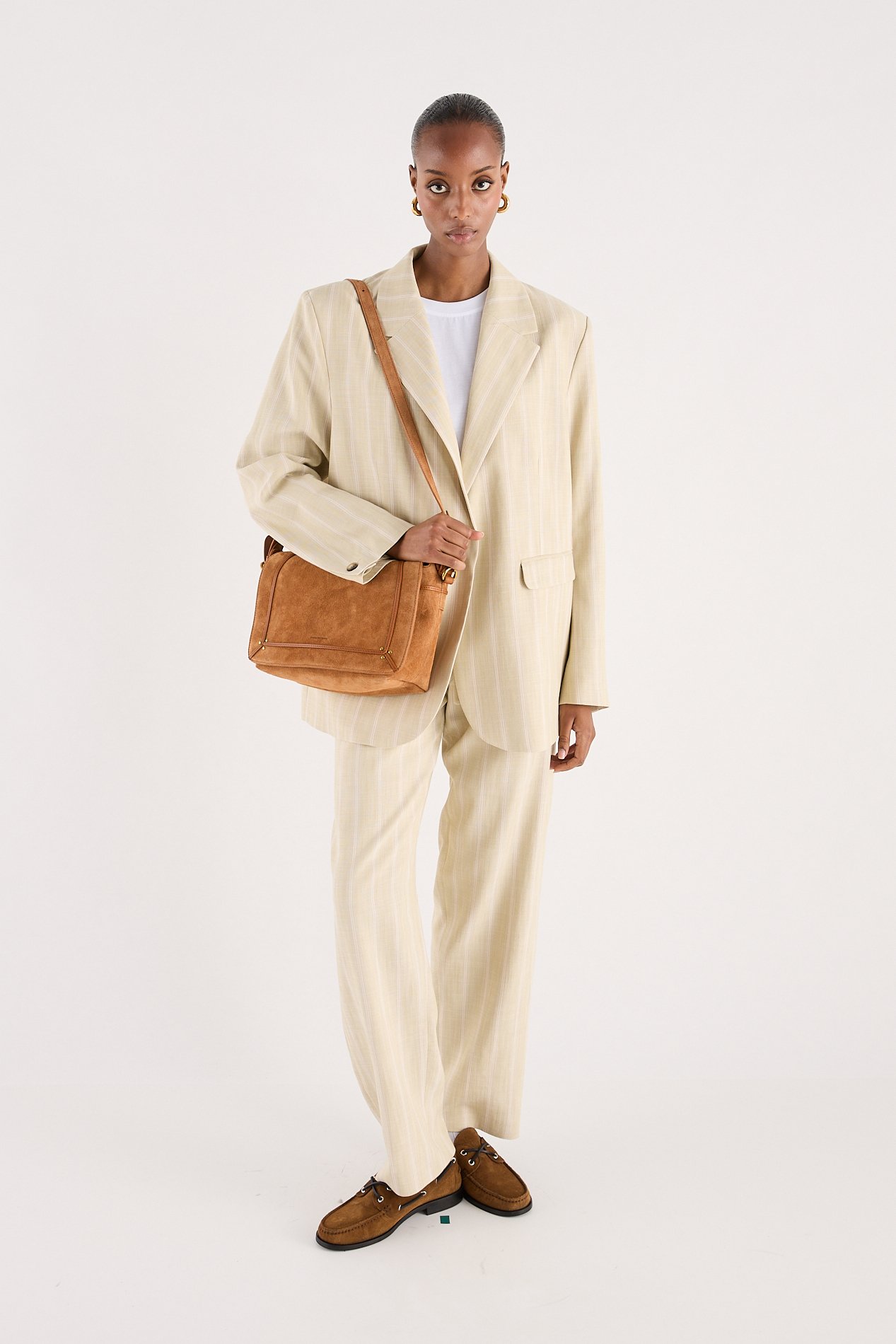 Sac à bandoulière Pepito M en croûte de cuir JÉRÔME DREYFUSS Marron