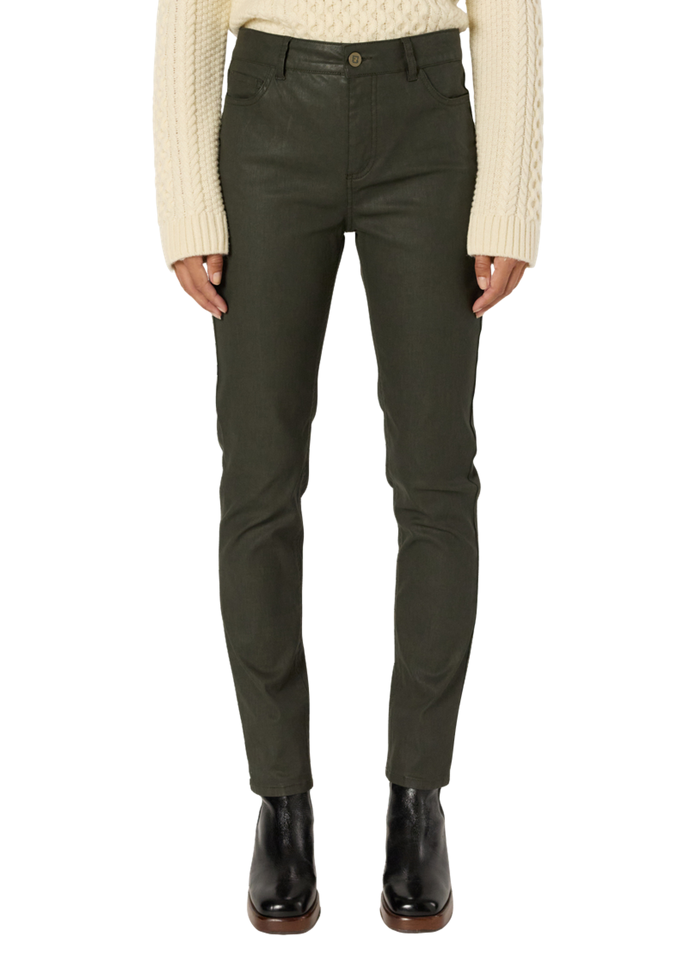 Jean droit enduit - celine GERARD DAREL Vert