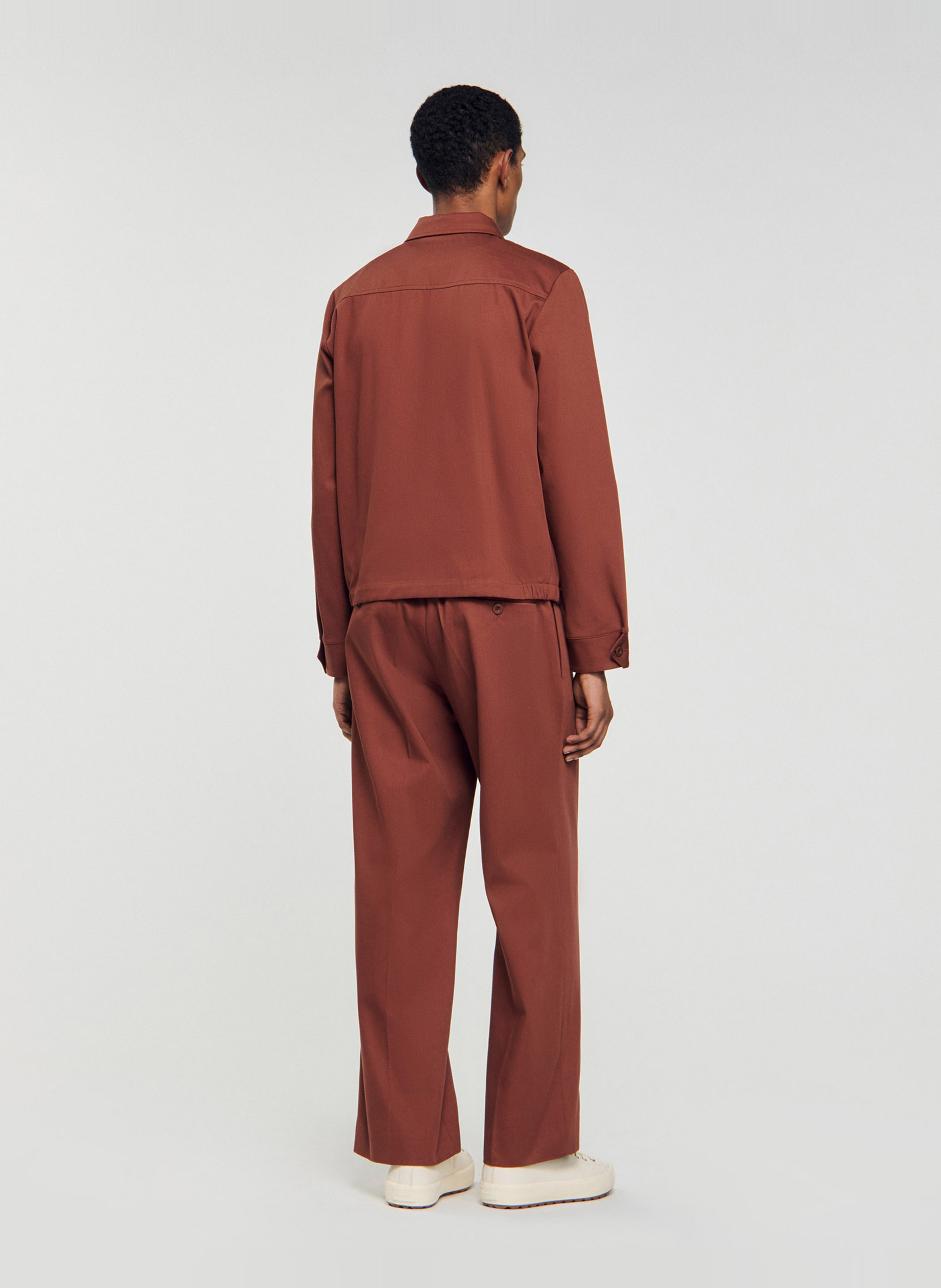 Blouson près du corps en coton SANDRO Marron