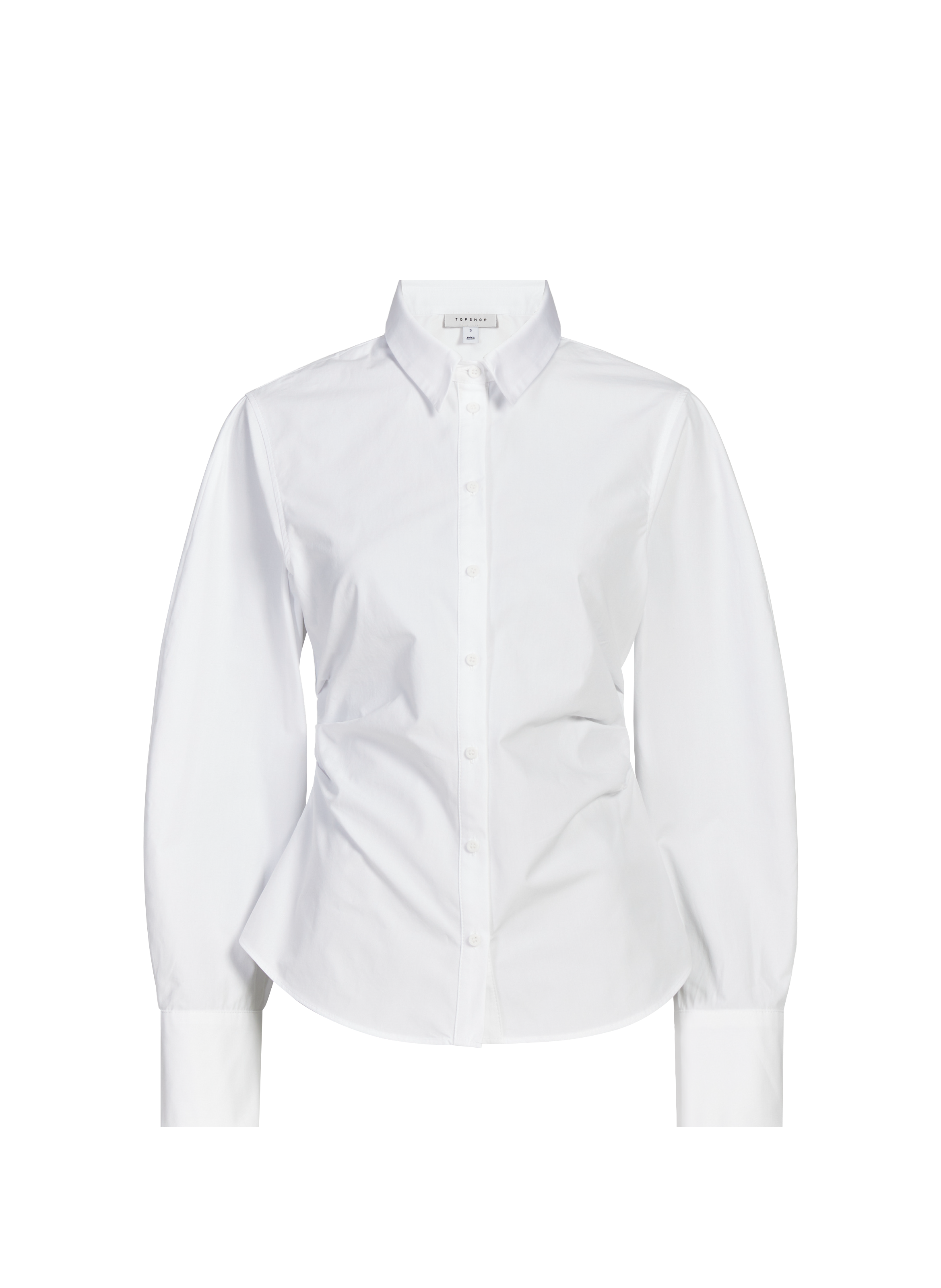 TOPSHOP Draped cotton shirt White