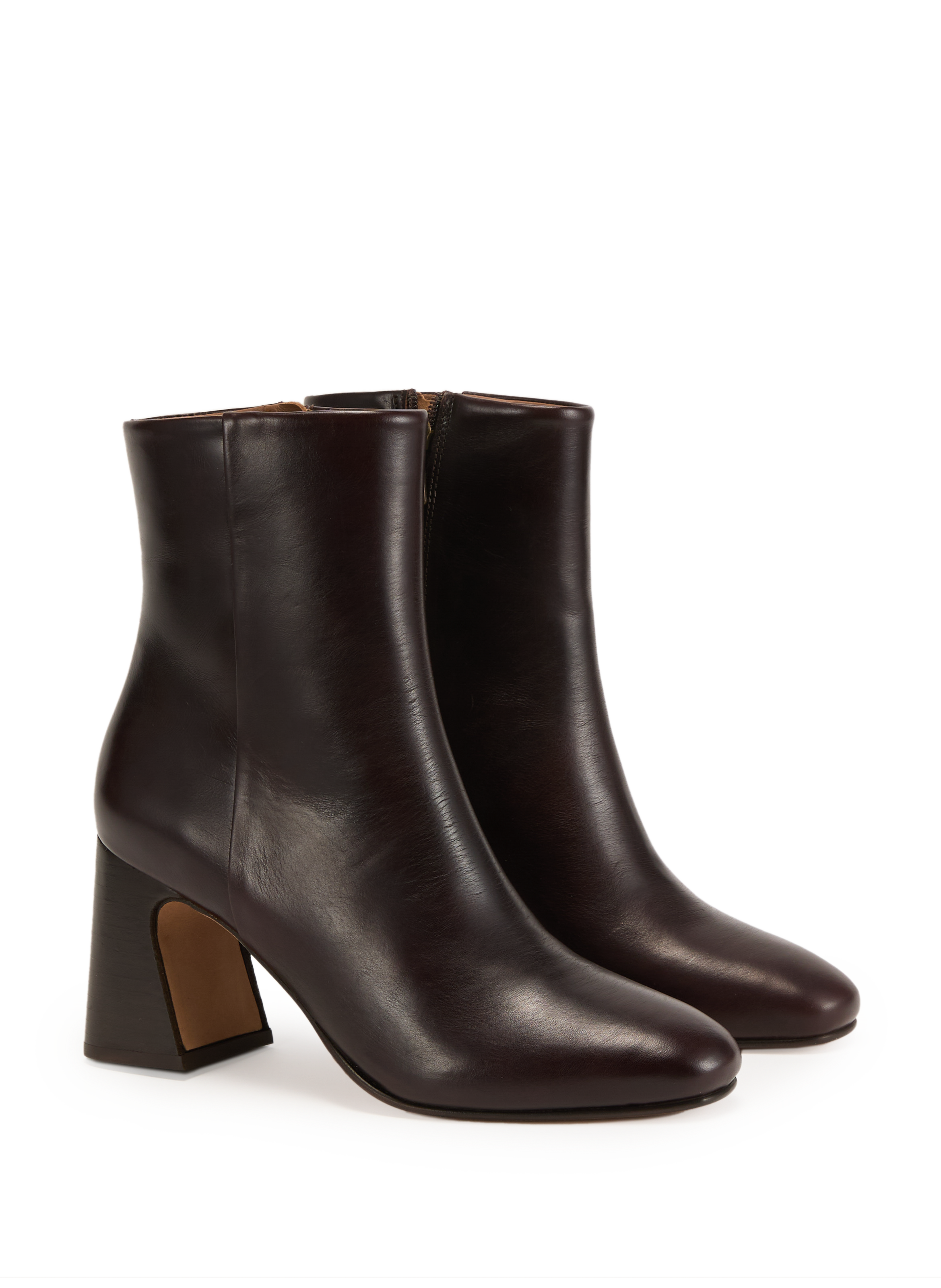 Norma leather ankle boots with heel BOBBIES Brown