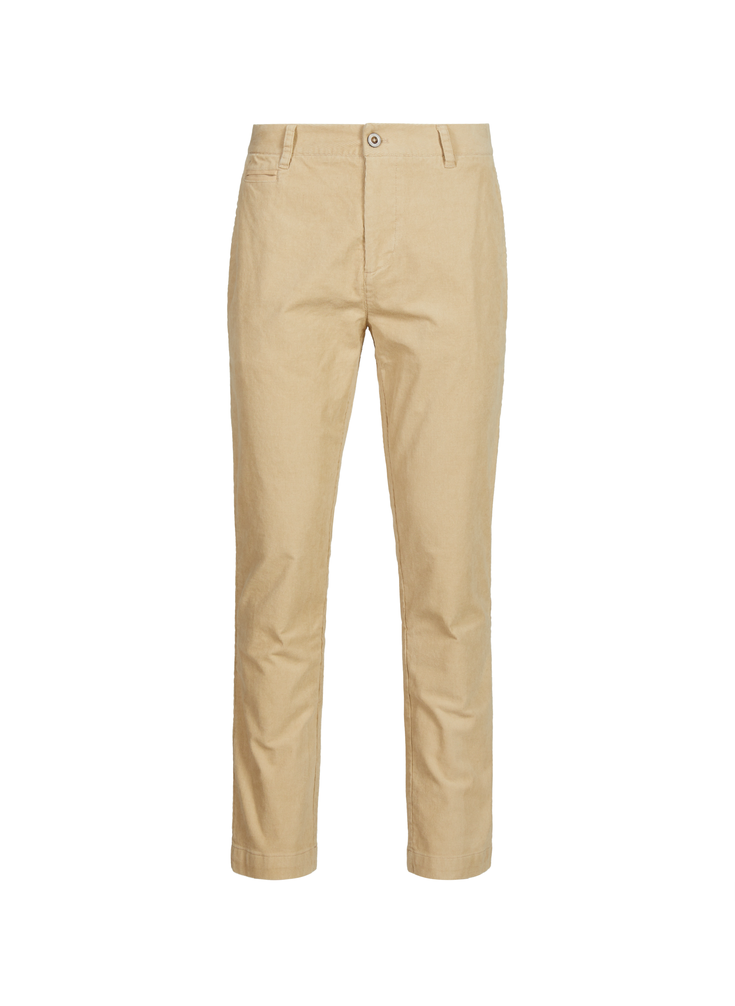 LA MARTINA Pantalon droit en velours côtelé de coton mélangé Beige