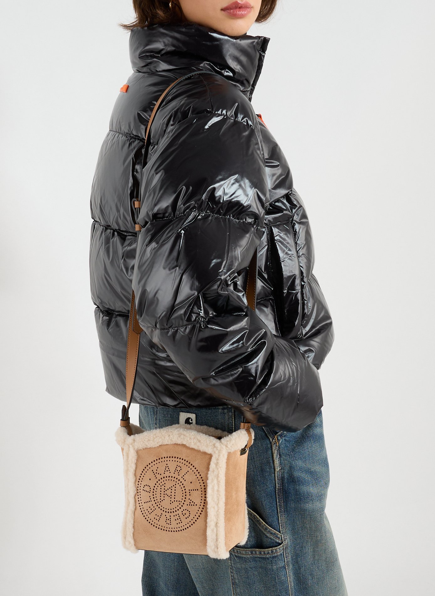 K/Circle cow leather handbag KARL LAGERFELD Brown