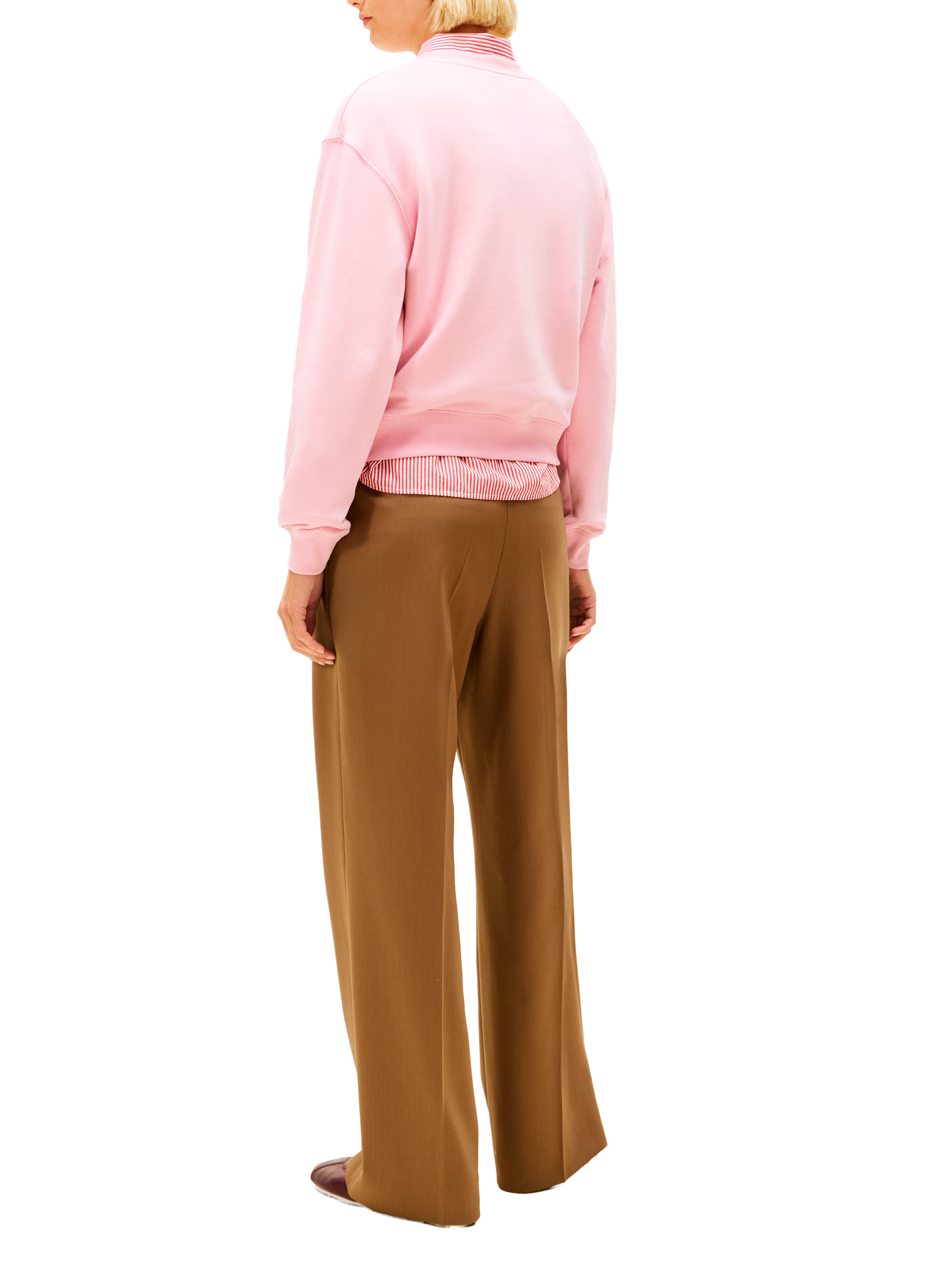 Sweat droit à col rond en coton mélangé TOMMY HILFIGER Rose