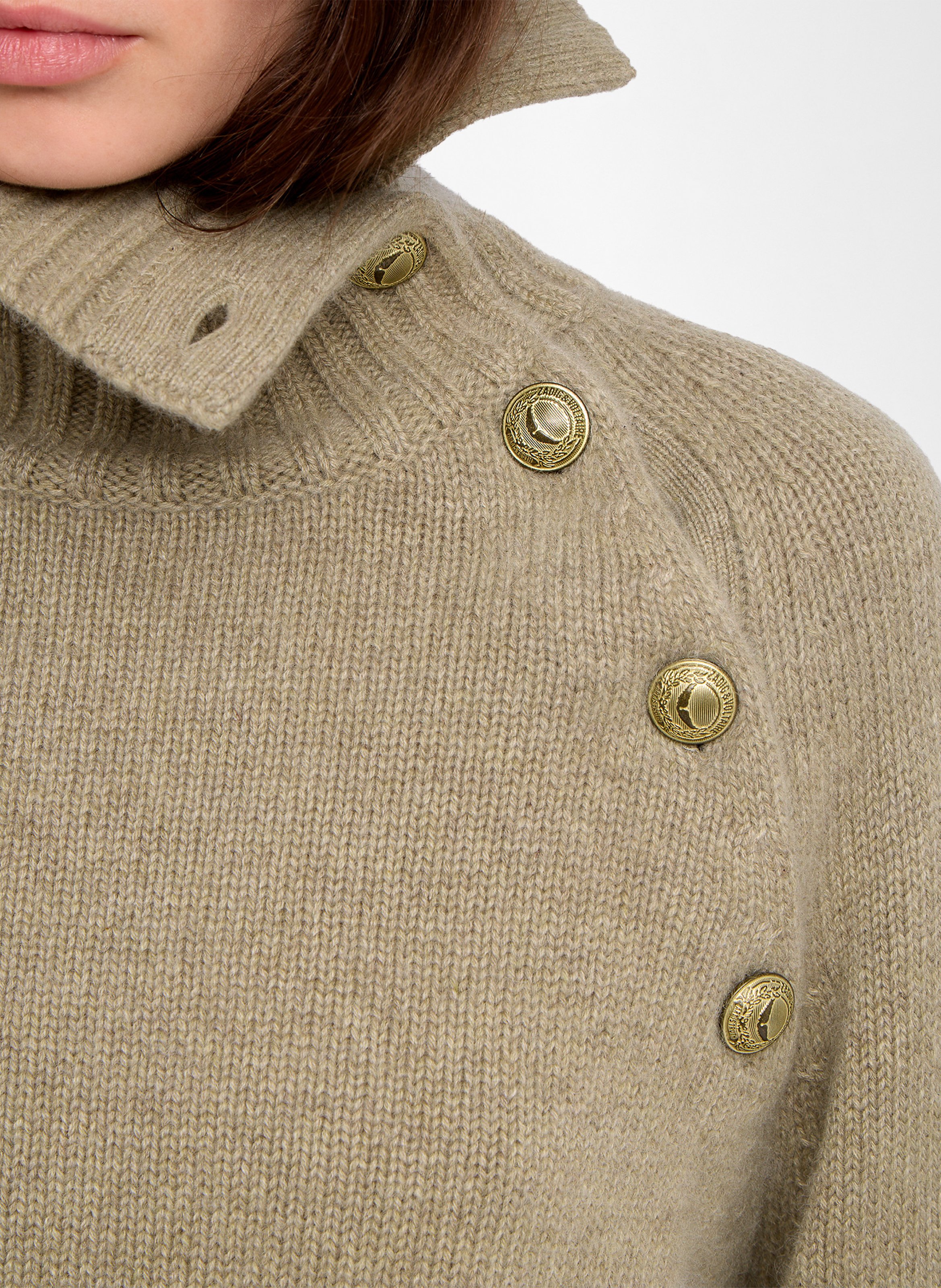 Pull col montant an cachemire mora ZADIG&VOLTAIRE Vert