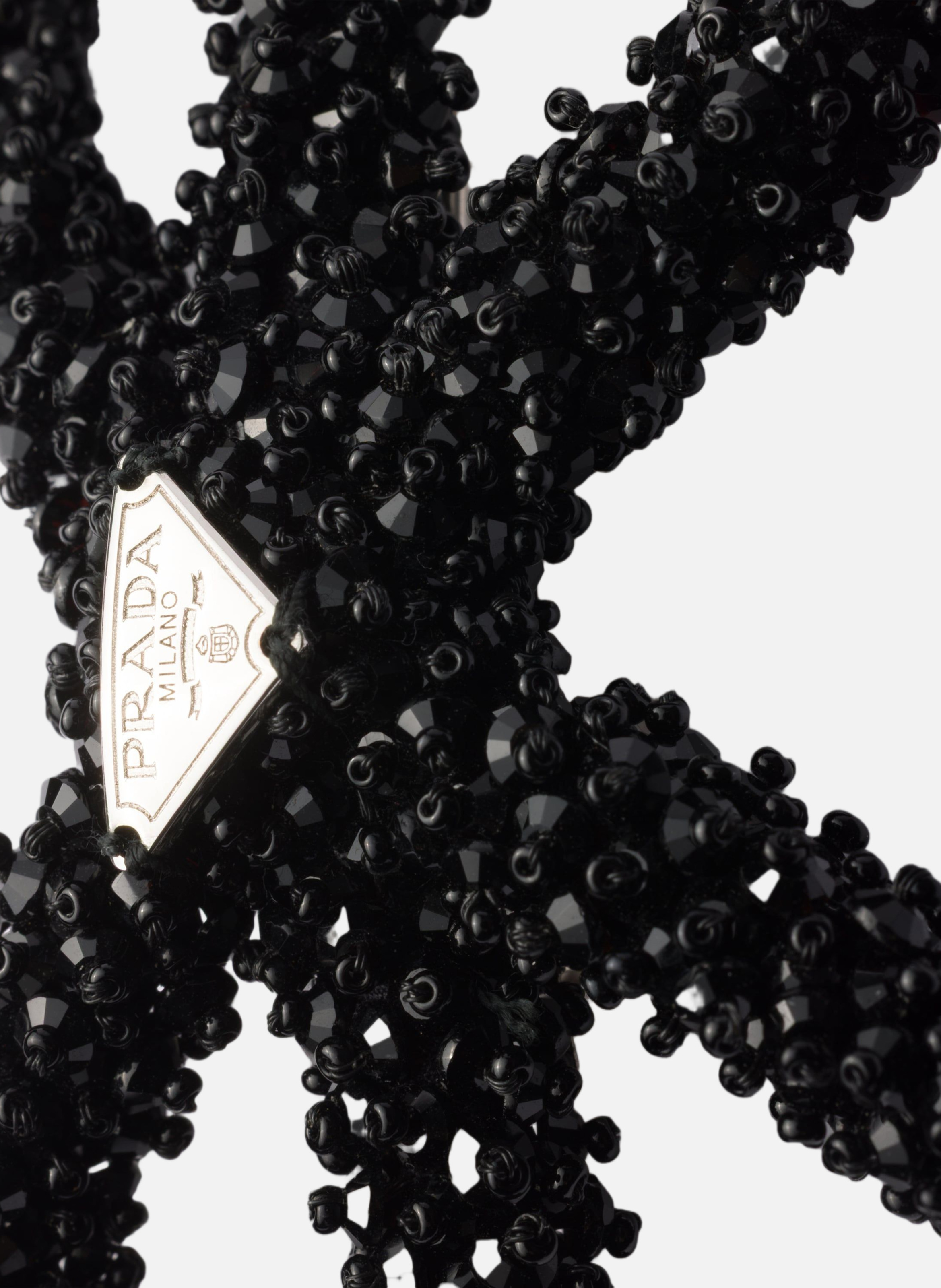 Pince à cheveux avec cristaux PRADA Noir