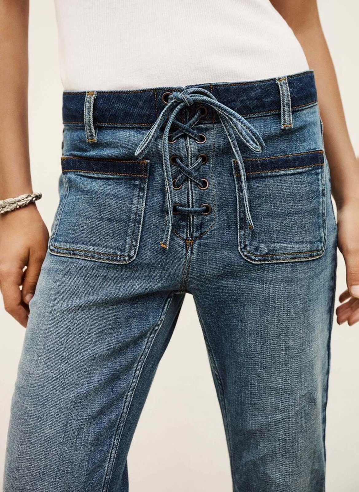 Jean flare en coton mélangé rafa BA&SH Bleu