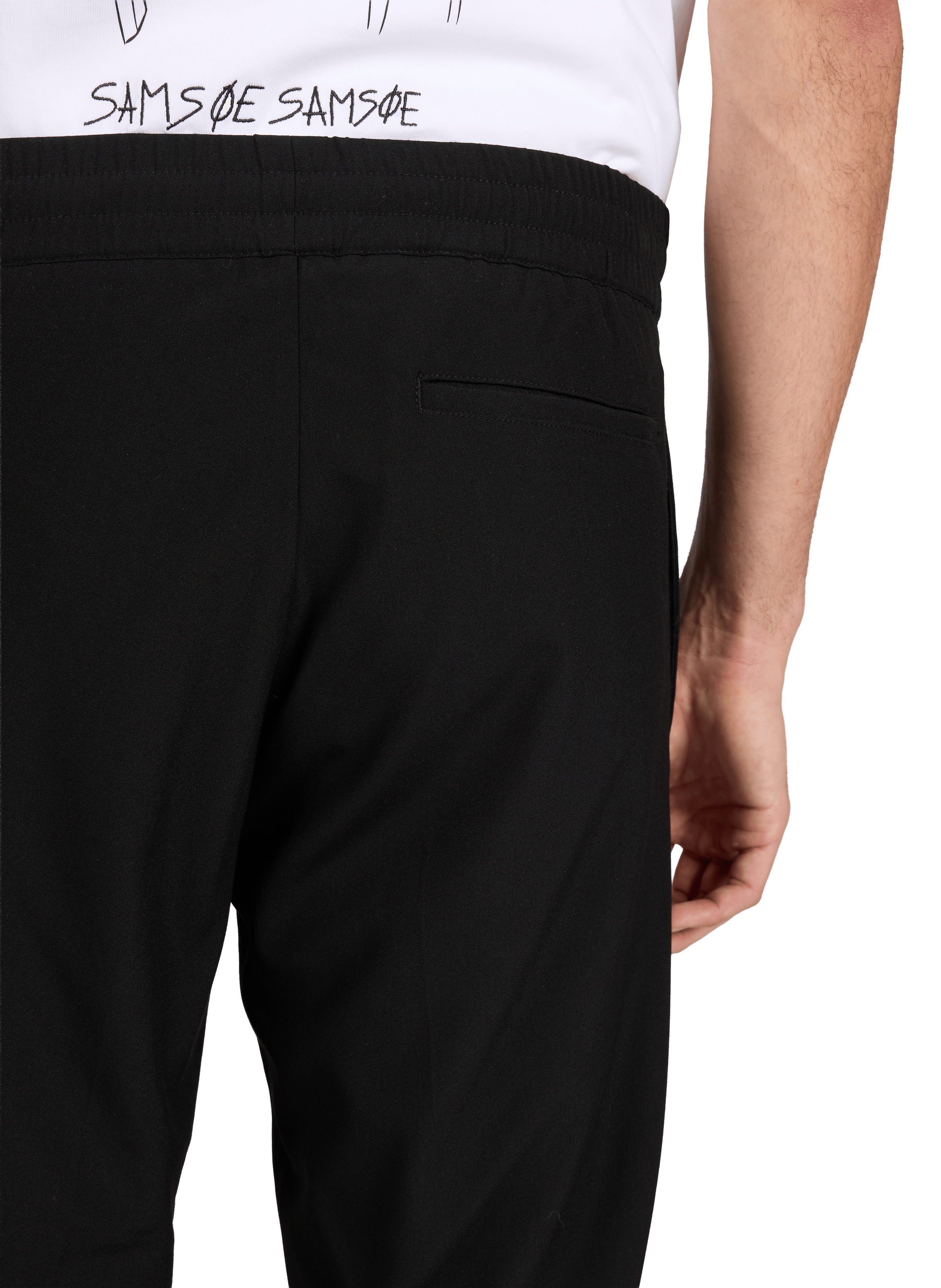 Night blue trousers - The Air Uniform SAMSOE SAMSOE Black