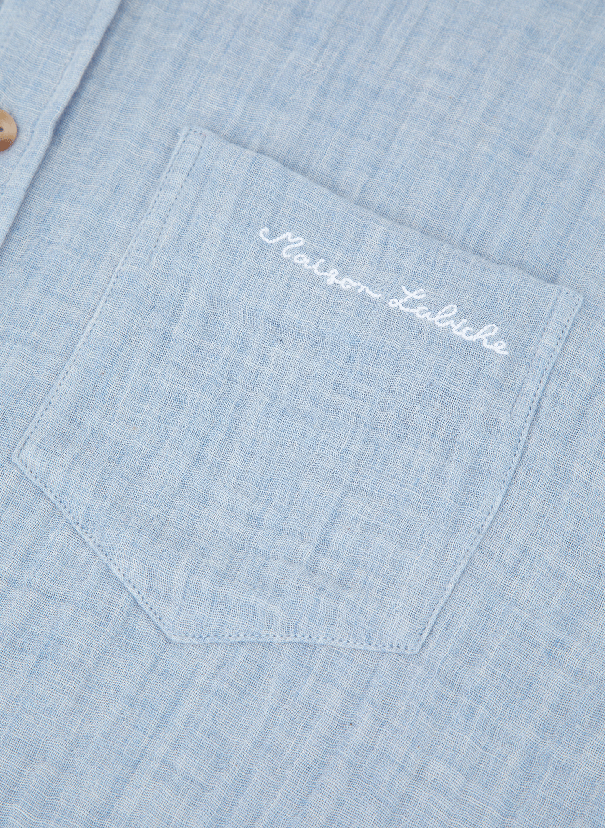 Chemise Bonne Graine en gaze de coton biologique MAISON LABICHE Bleu