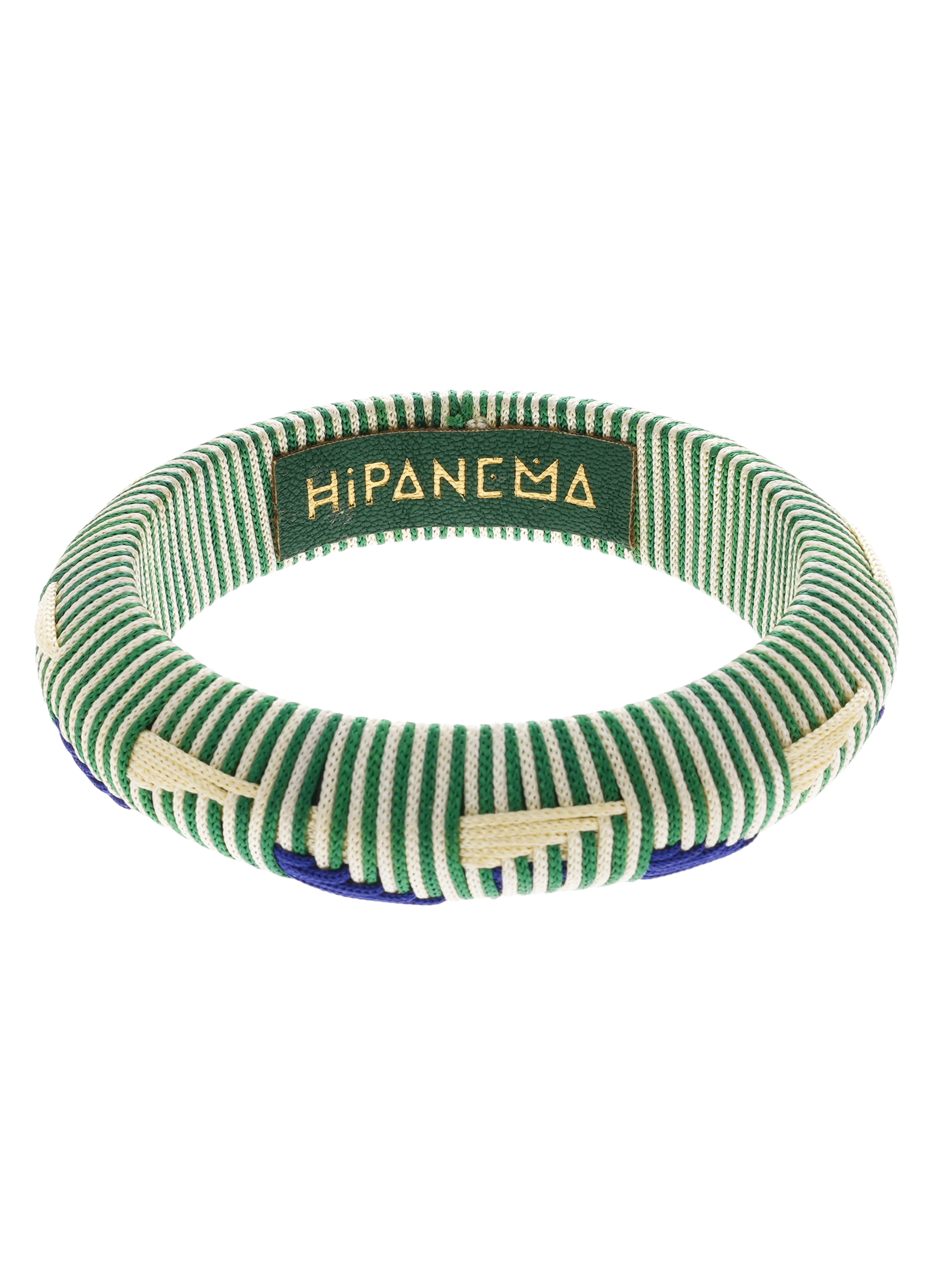 Bracelet jonc en tissu imanie HIPANEMA Vert