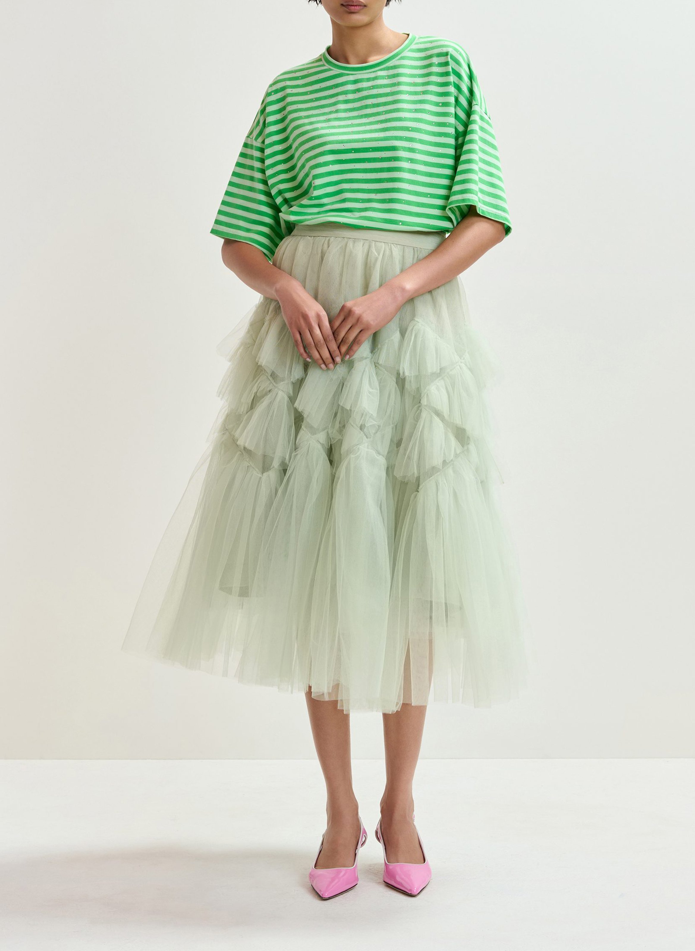 Tee-shirt oversize rayé à strass Joste ESSENTIEL ANTWERP Bleu