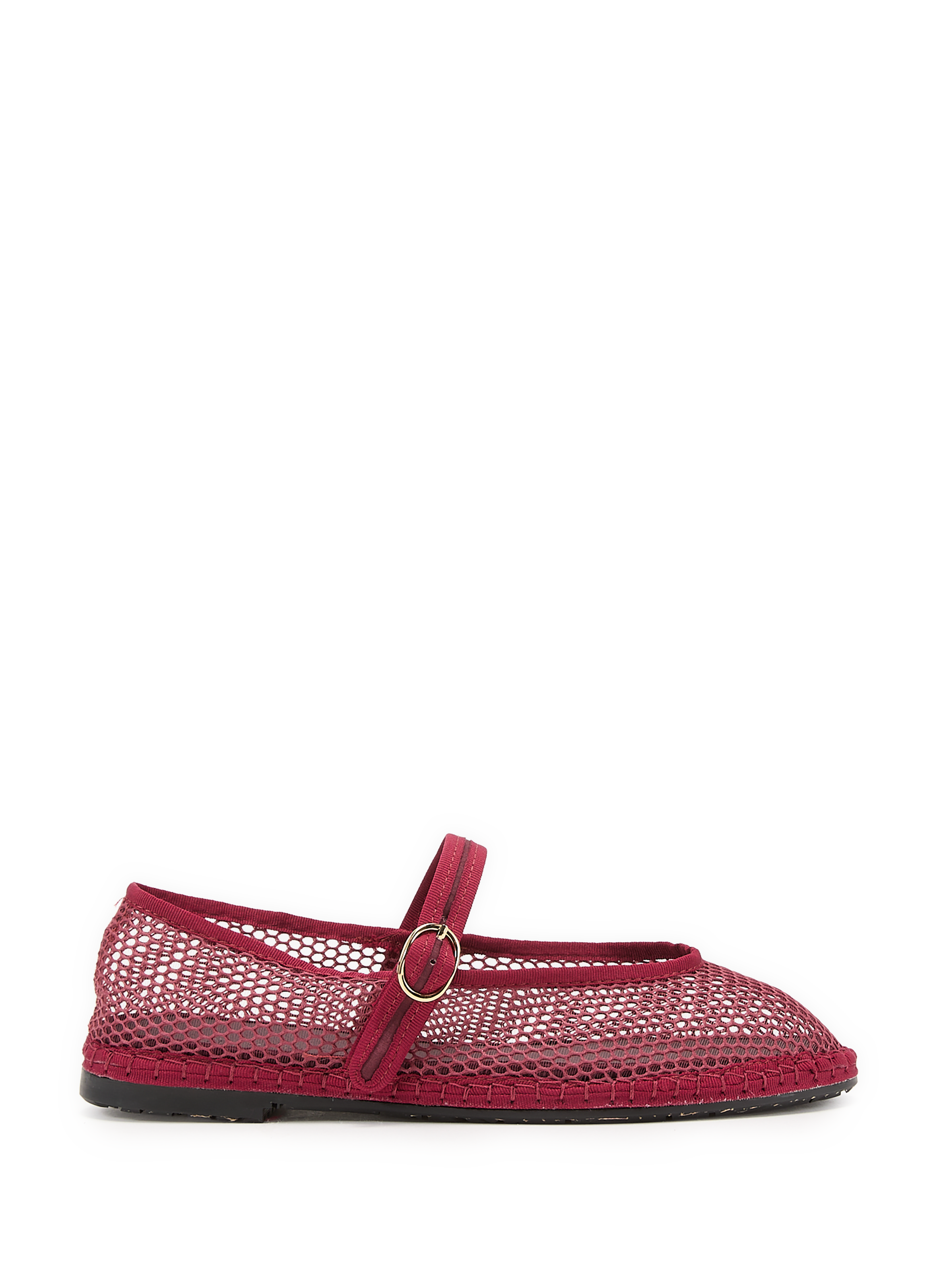 Net ballet flats with metallic buckle FLABELUS Red