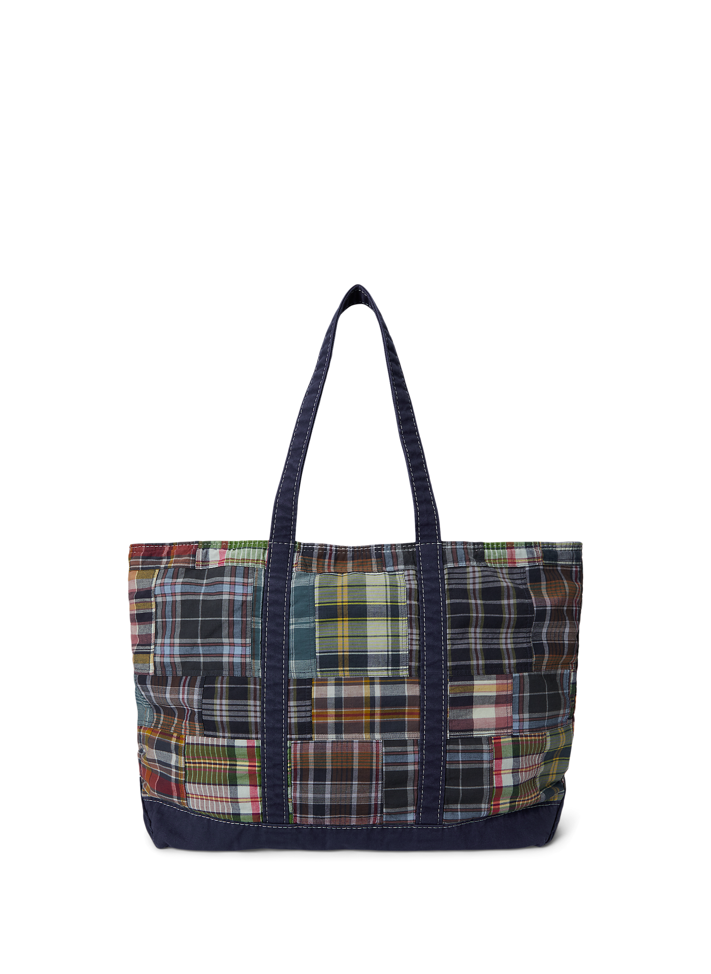Checked cotton tote bag POLO RALPH LAUREN Blue