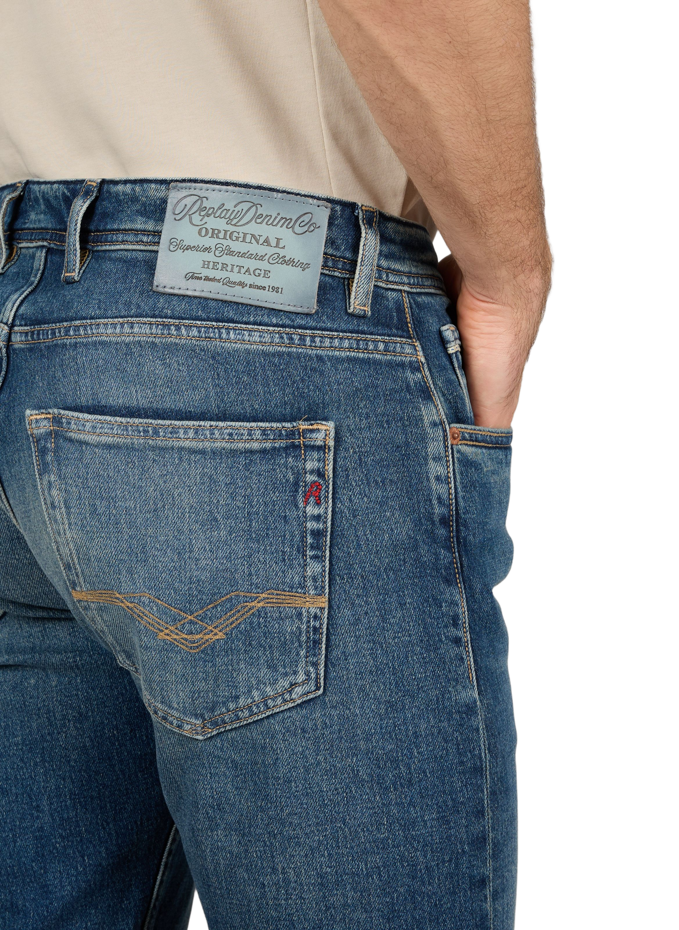 Straight-cut cotton-blend jeans REPLAY Blue