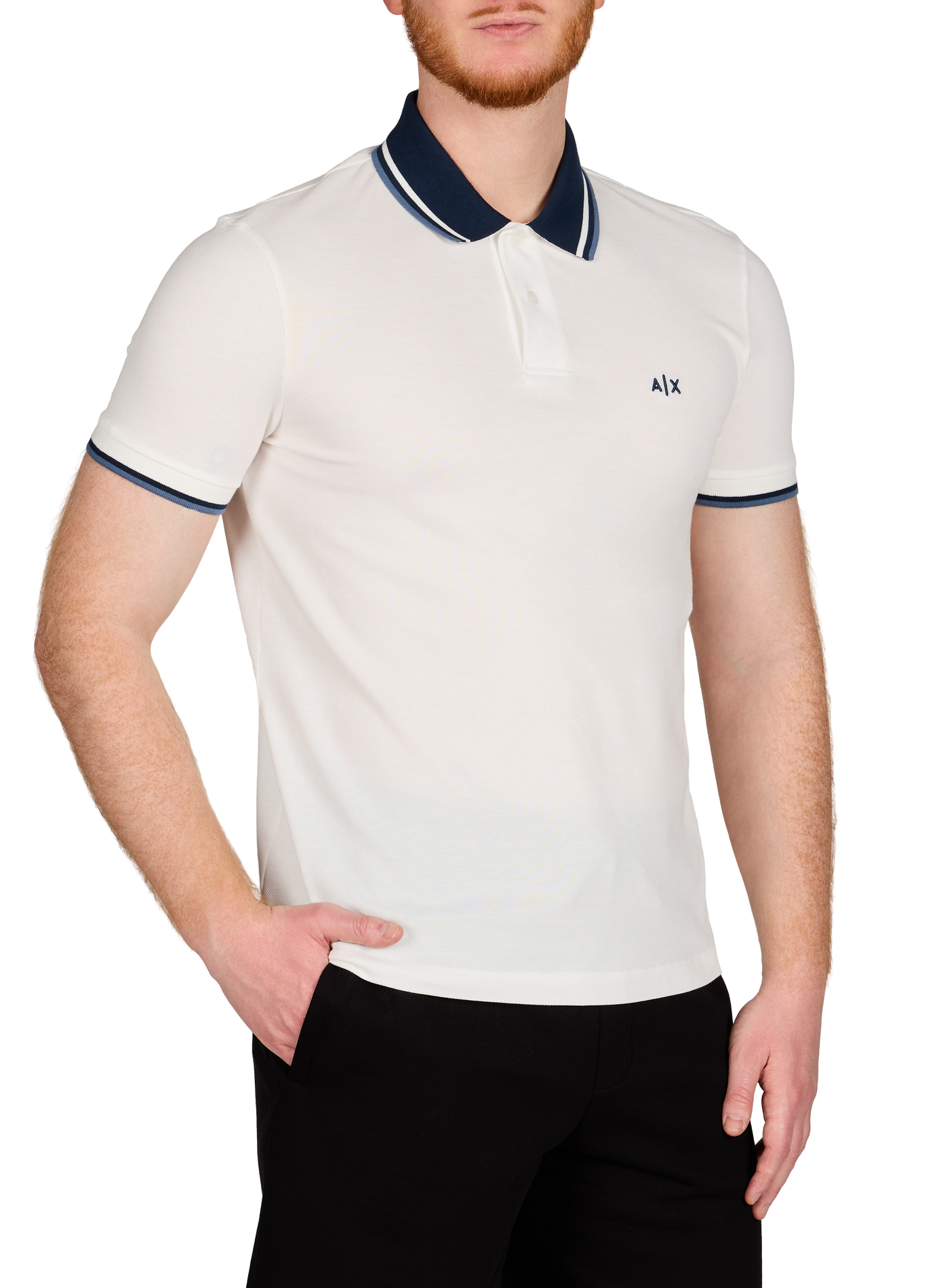 Polo à manches courtes en coton ARMANI EXCHANGE Blanc