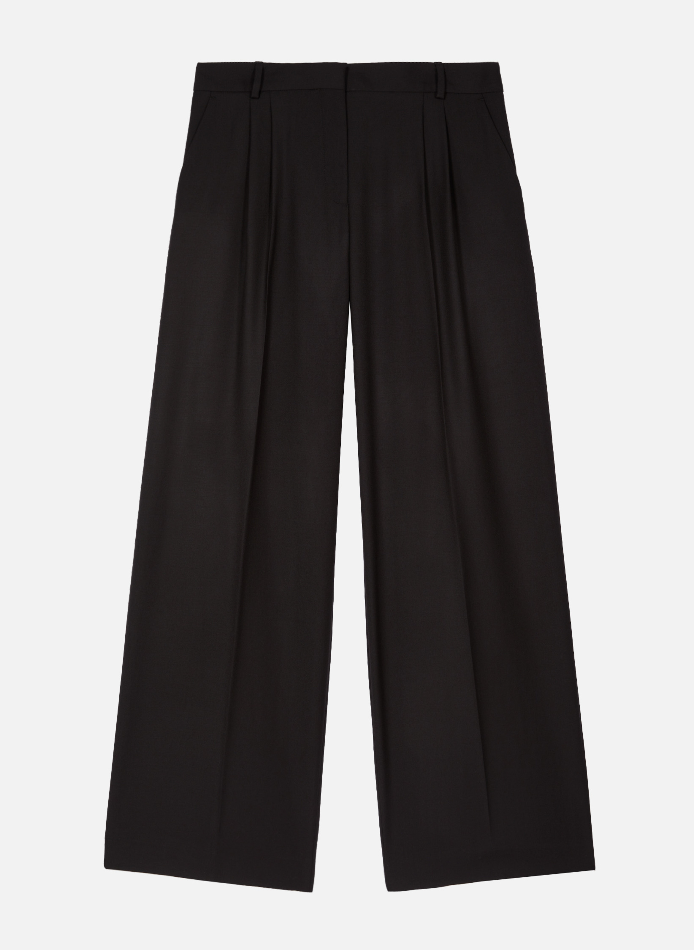 Pantalon tailleur large en laine THE KOOPLES Noir