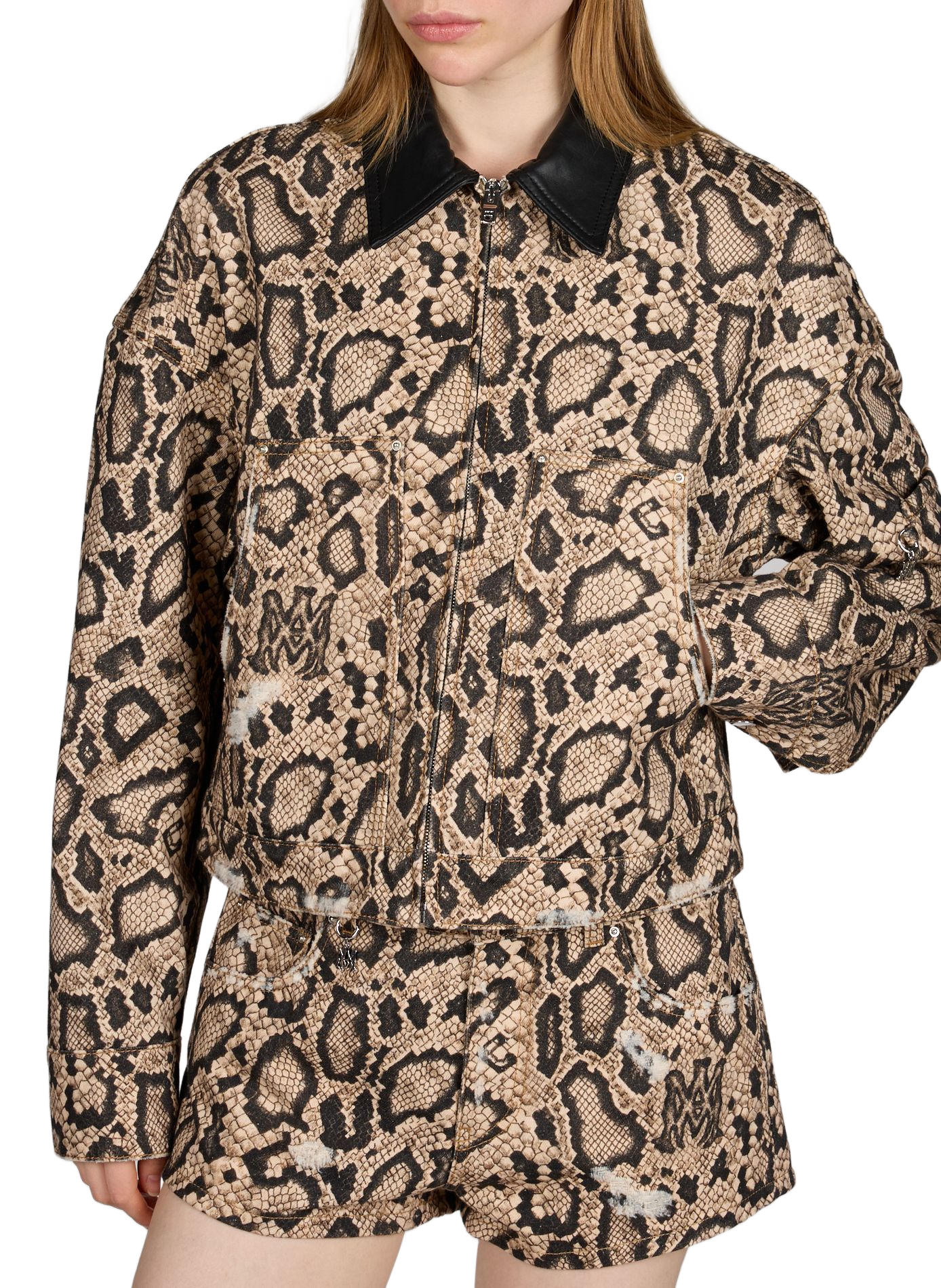 Snake print cotton jacket AMIRI Multicolour
