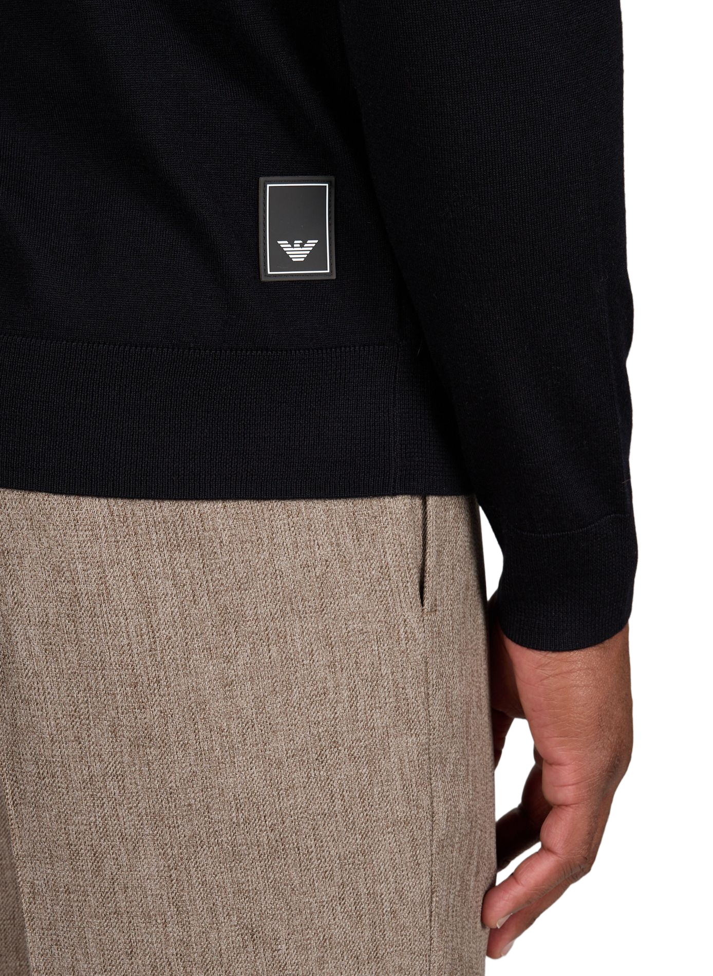 Cardigan con cappuccio in lana vergine EMPORIO ARMANI Blu