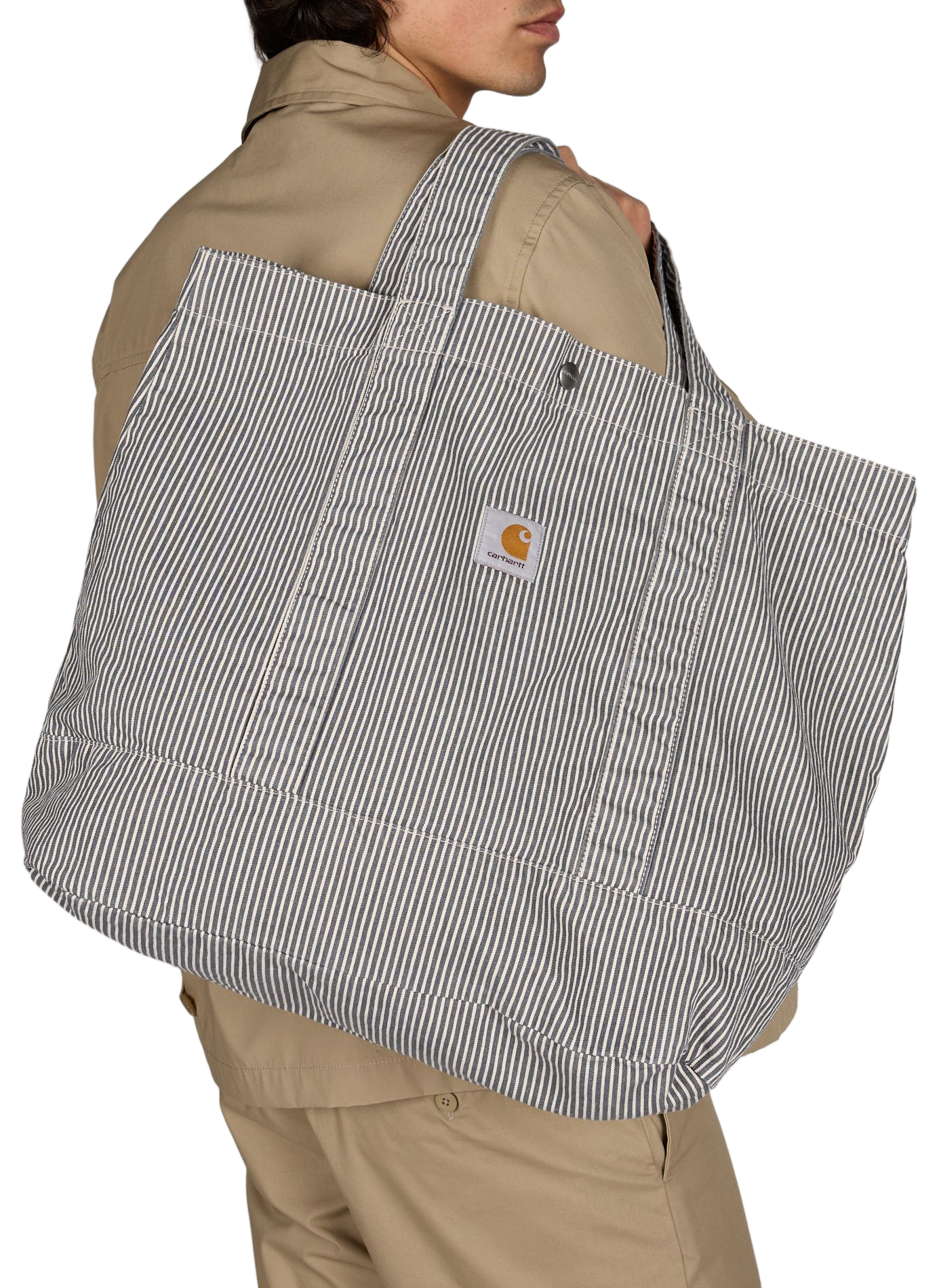 Tote Bag Mercer rayé en coton CARHARTT WIP Bleu