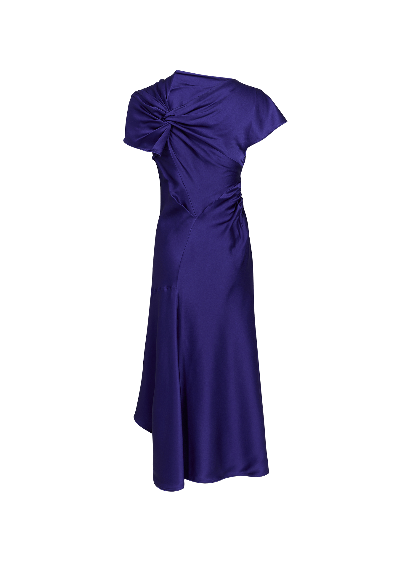 Robe longue asymétrique satinée VICTORIA BECKHAM Violet