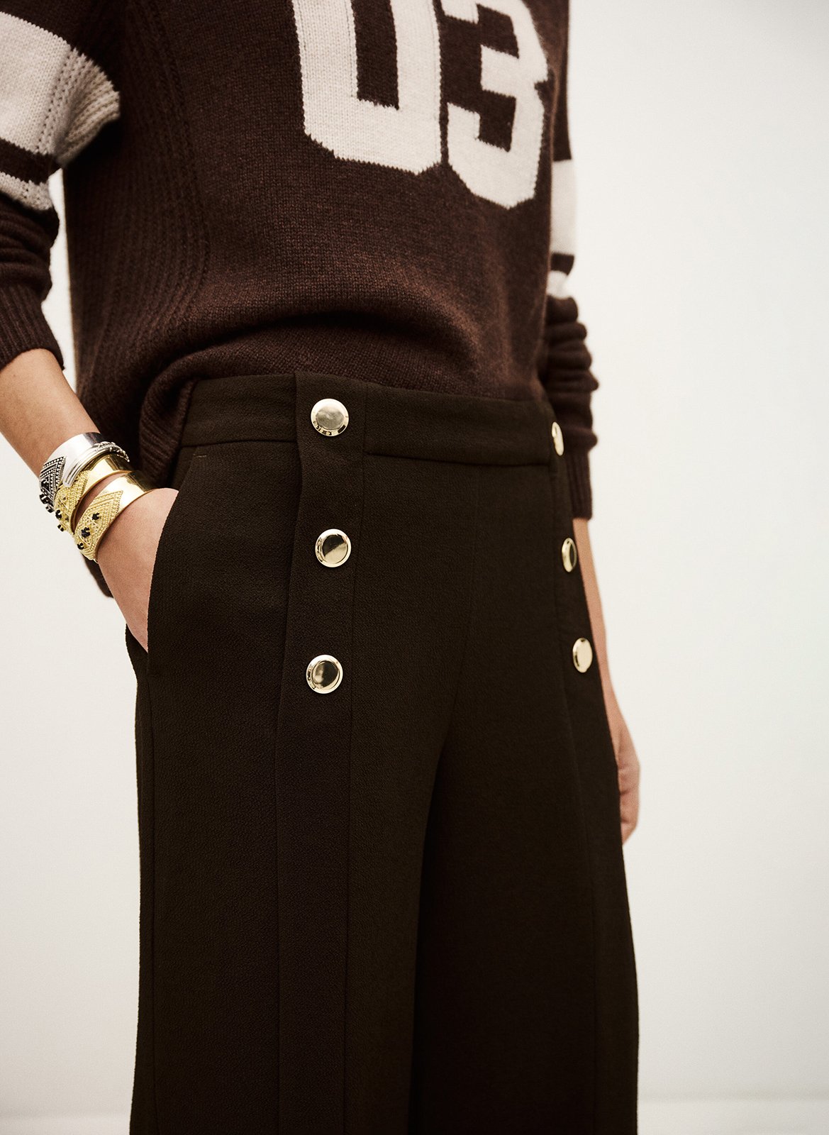 Pantalon large falcon BA&SH Marron