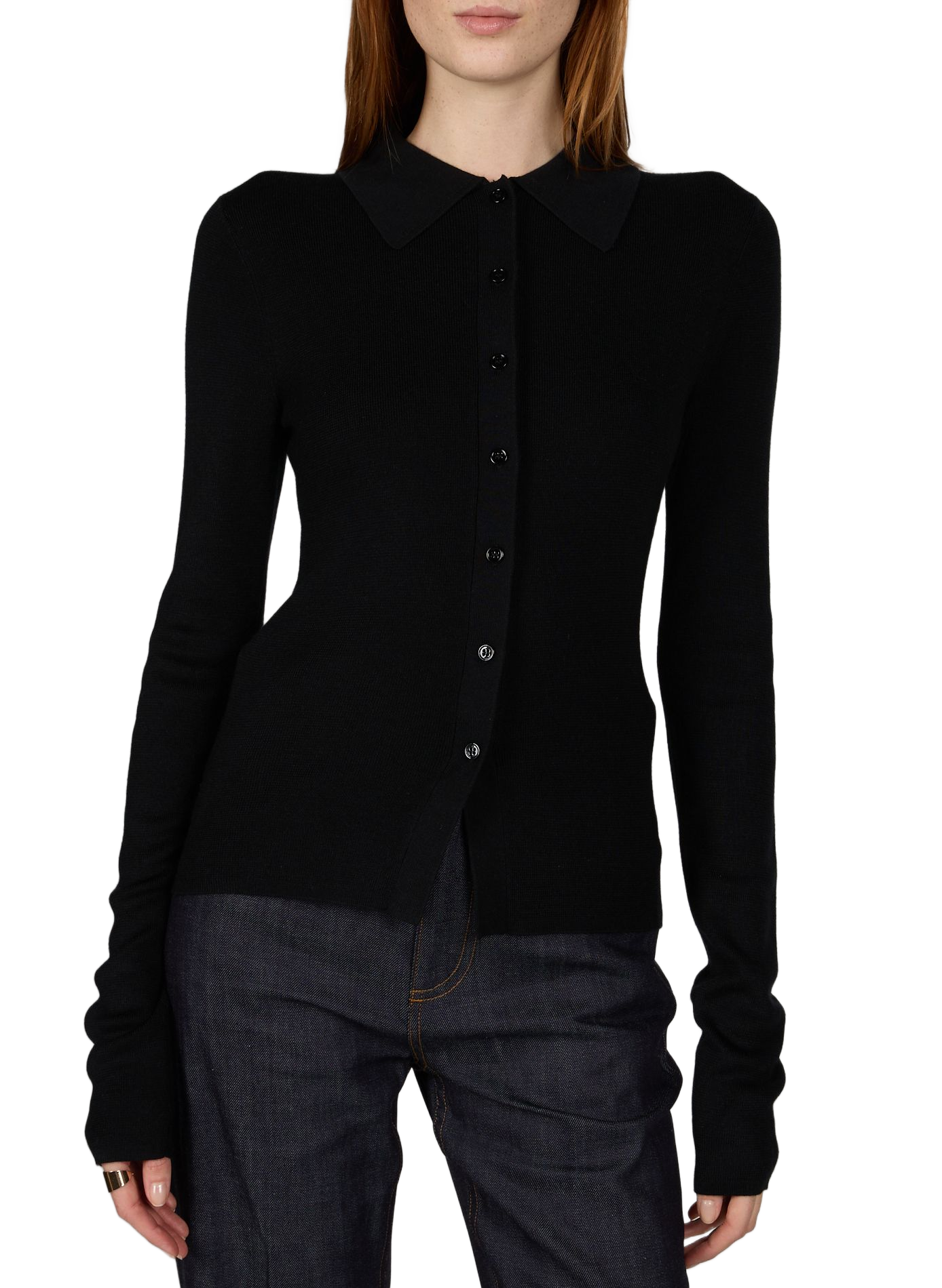 Lili silk, wool, and cashmere cardigan ALMADA Black