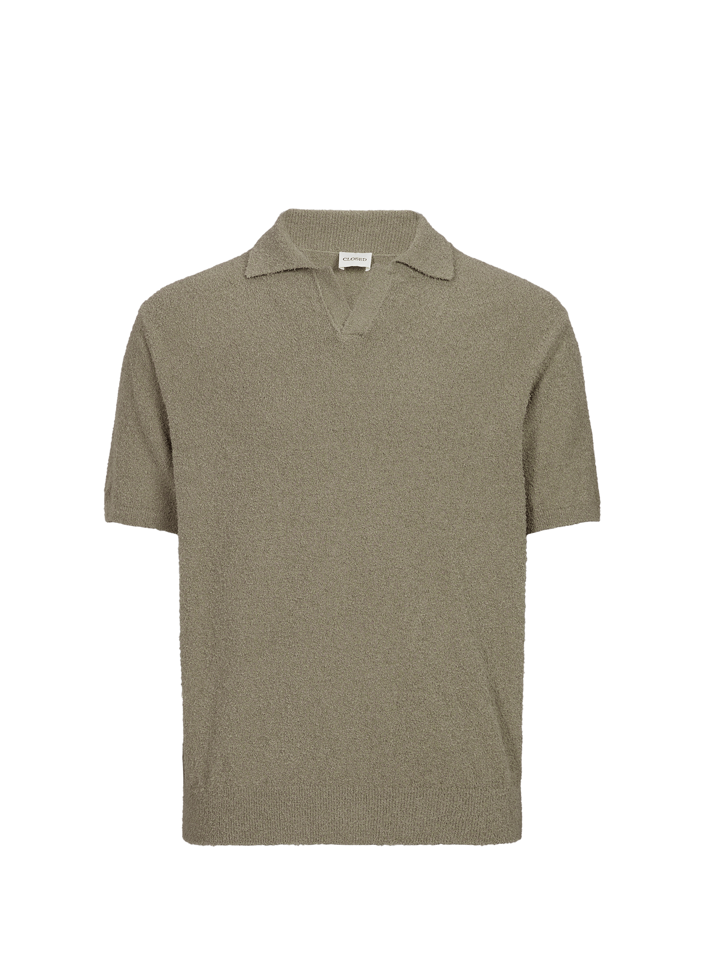 Short-sleeved polo in mixed cotton knit. CLOSED Green