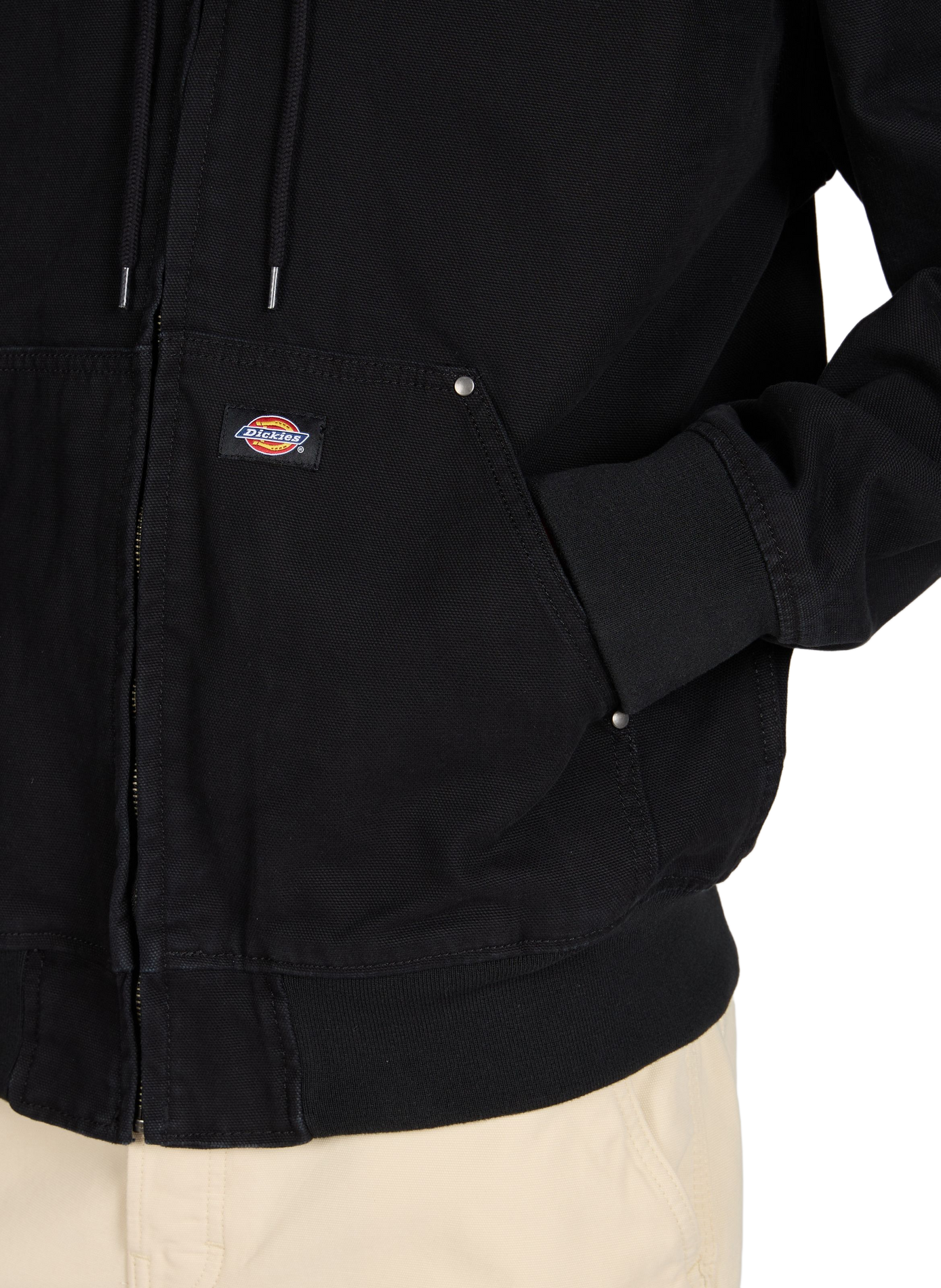 Zip-up cotton hoodie DICKIES Black