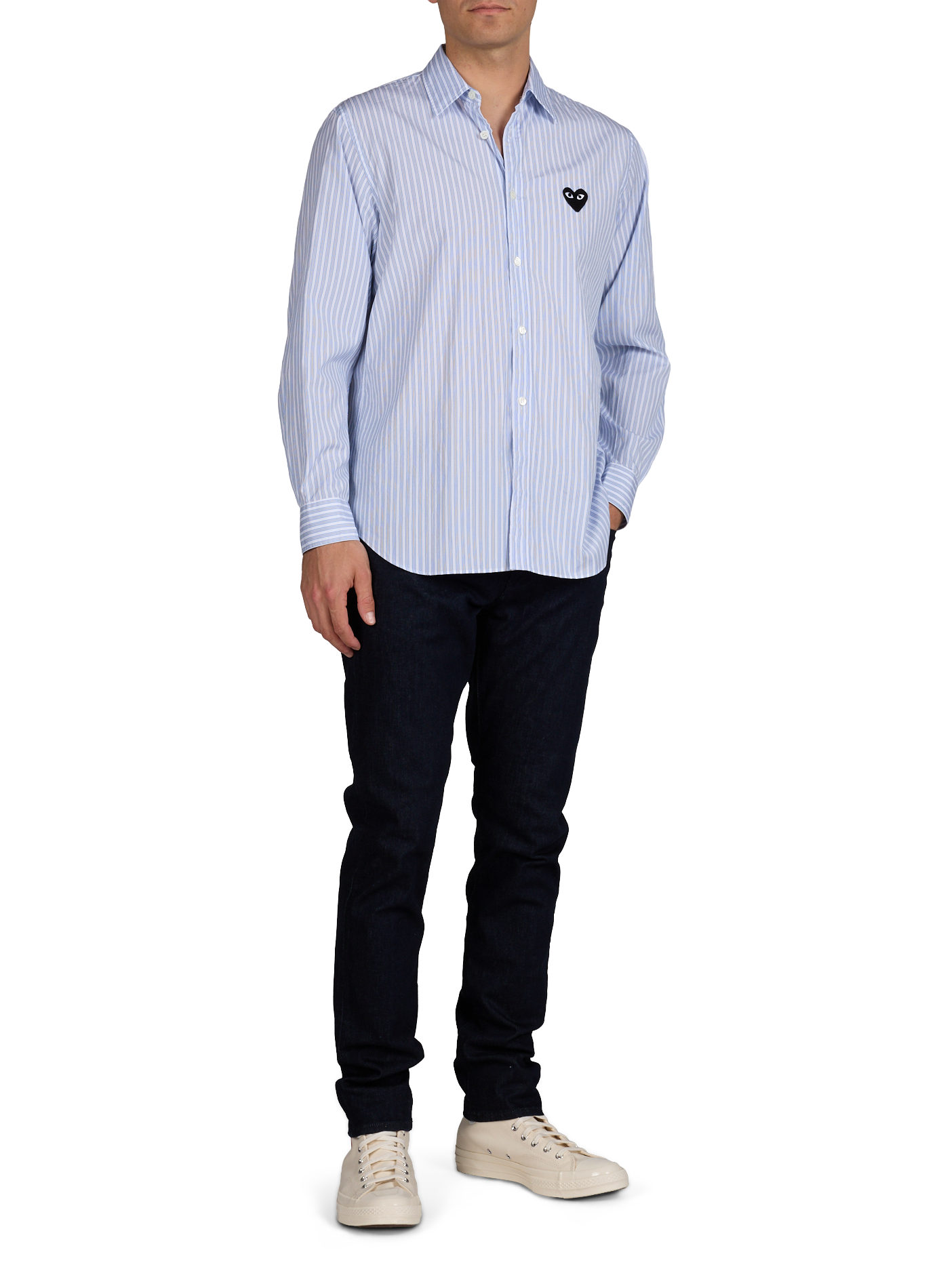 Chemise droite en coton bleu COMME DES GARCONS PLAY Bleu