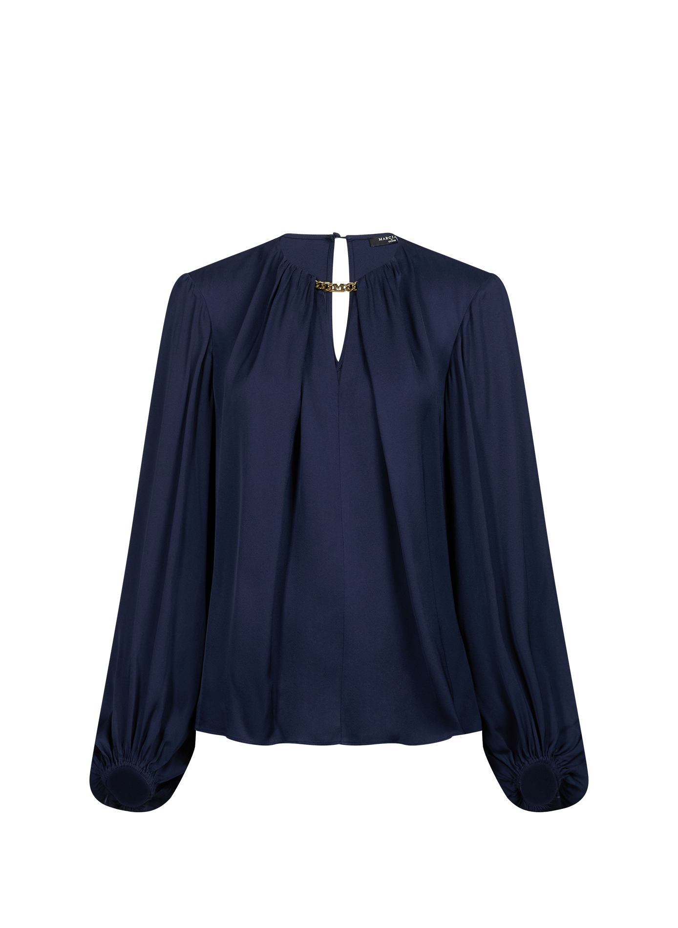 Satin V-neck blouse GUESS Blue