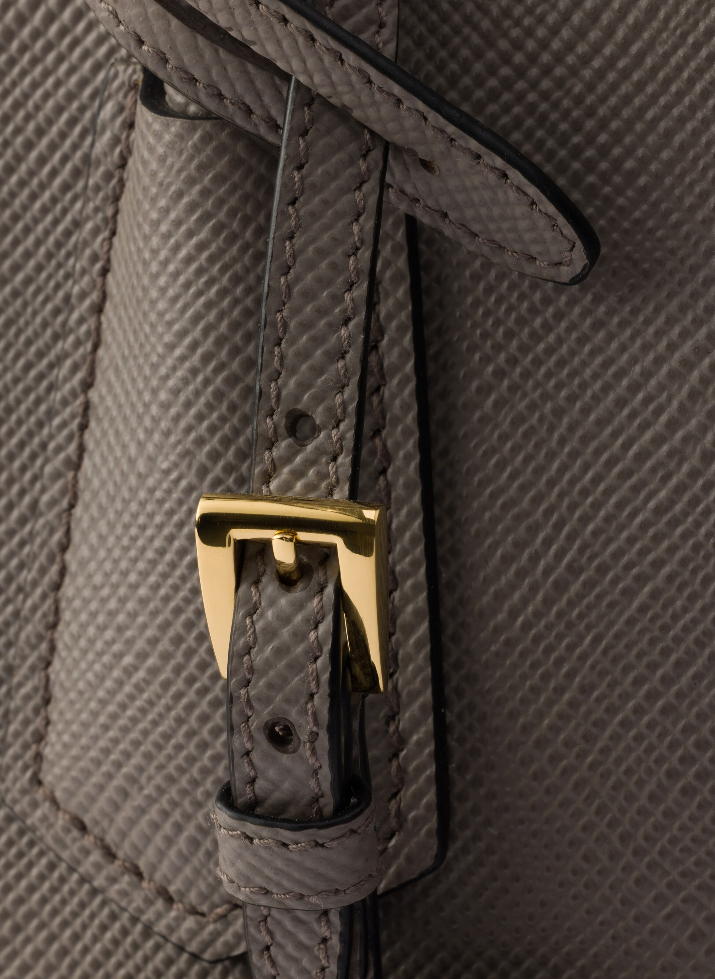 Sac prada double en cuir saffiano PRADA Gris