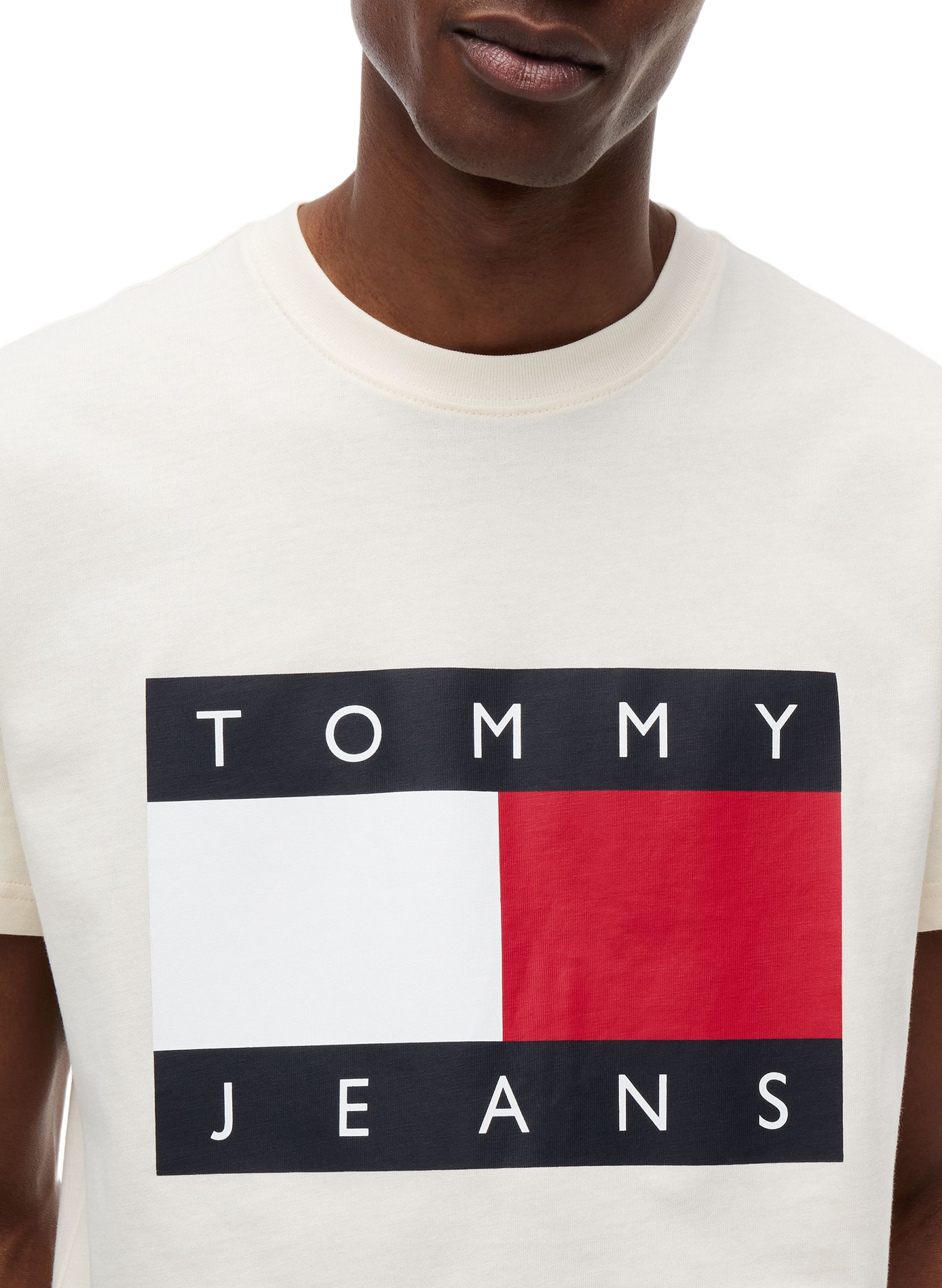 Round neck printed t-shirt TOMMY HILFIGER Beige