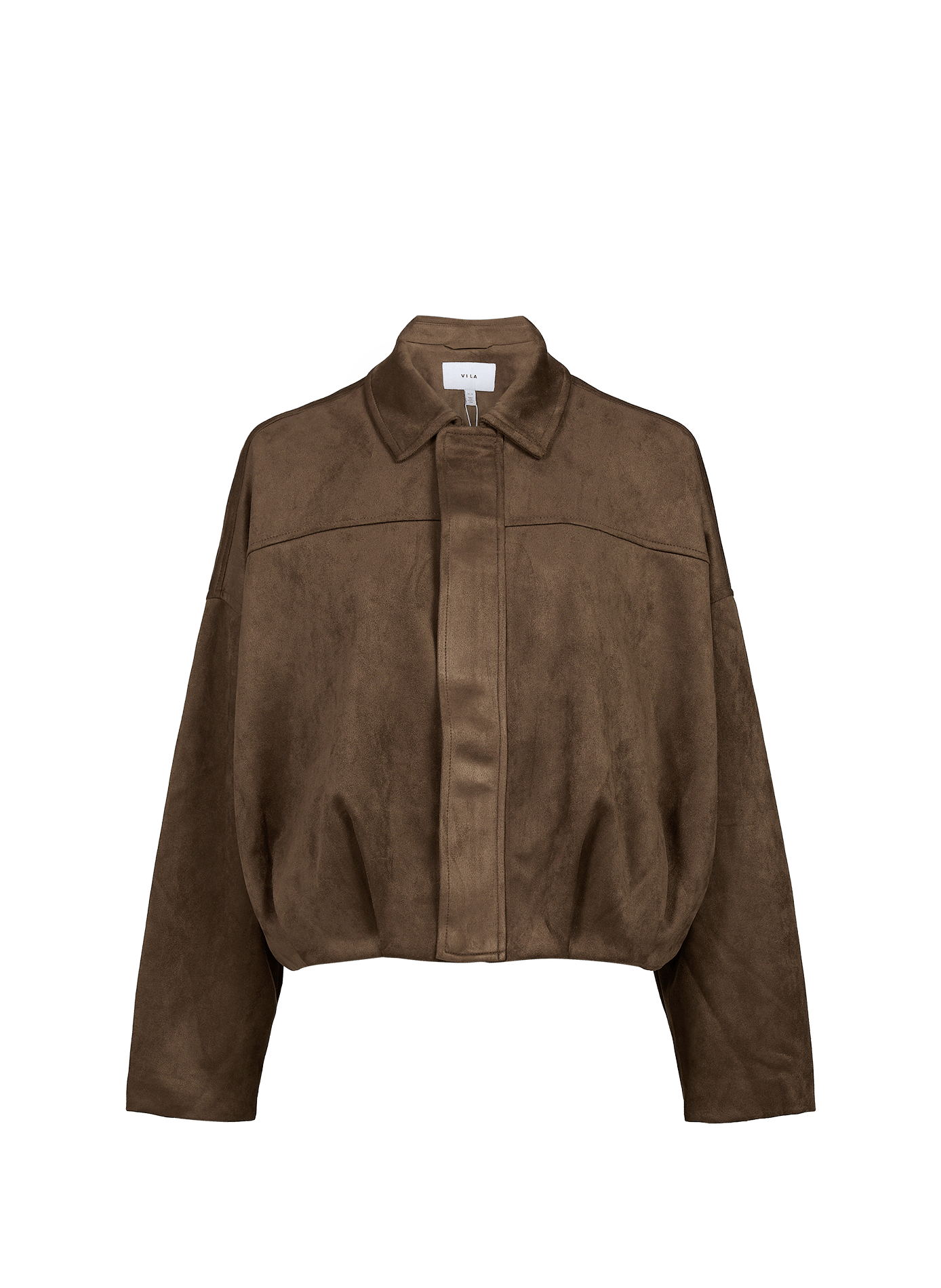 Wildlederjacke mit klassischem Kragen VILA Braun