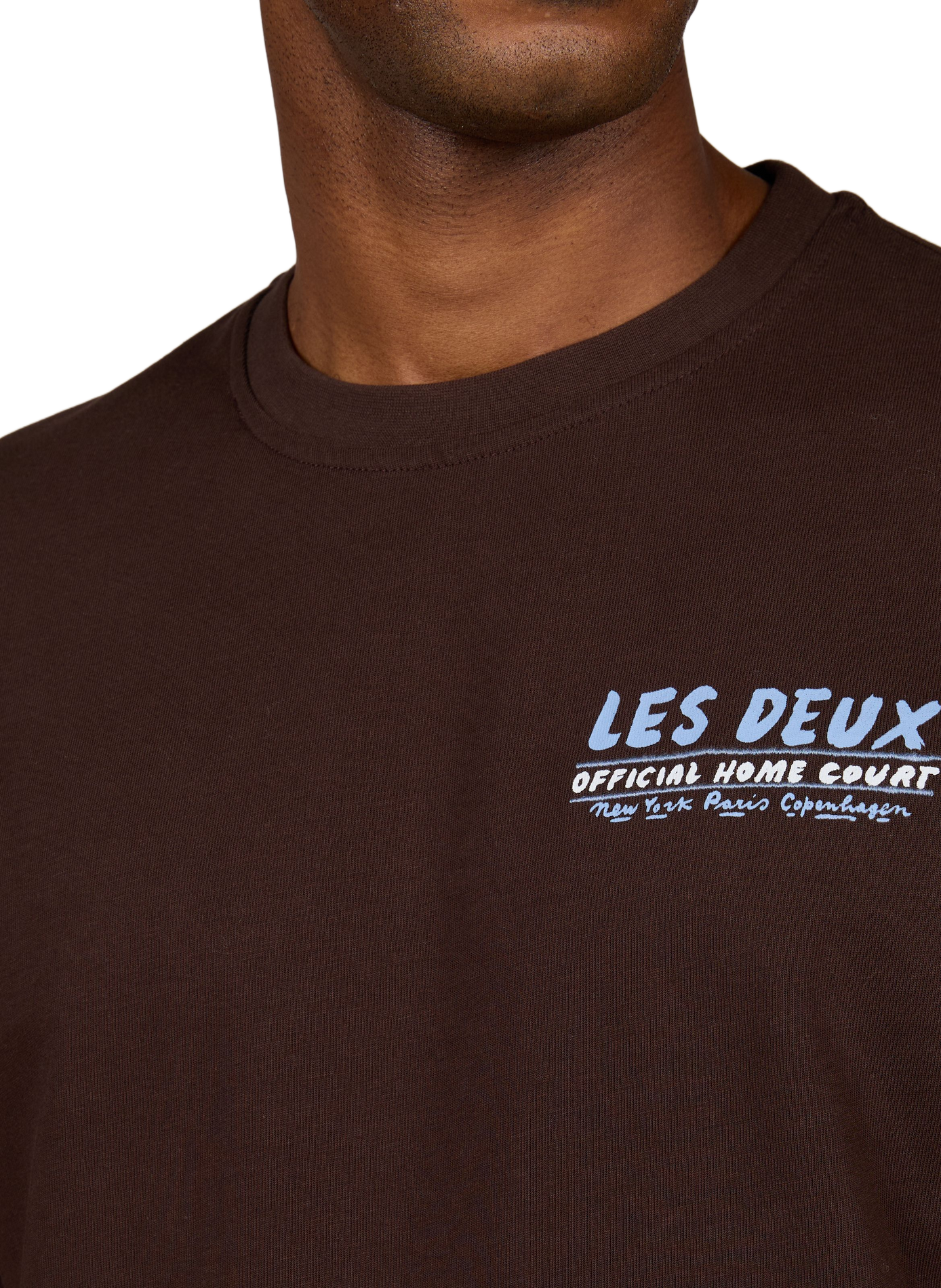 Recht T-shirt van katoen. LES DEUX Bruin