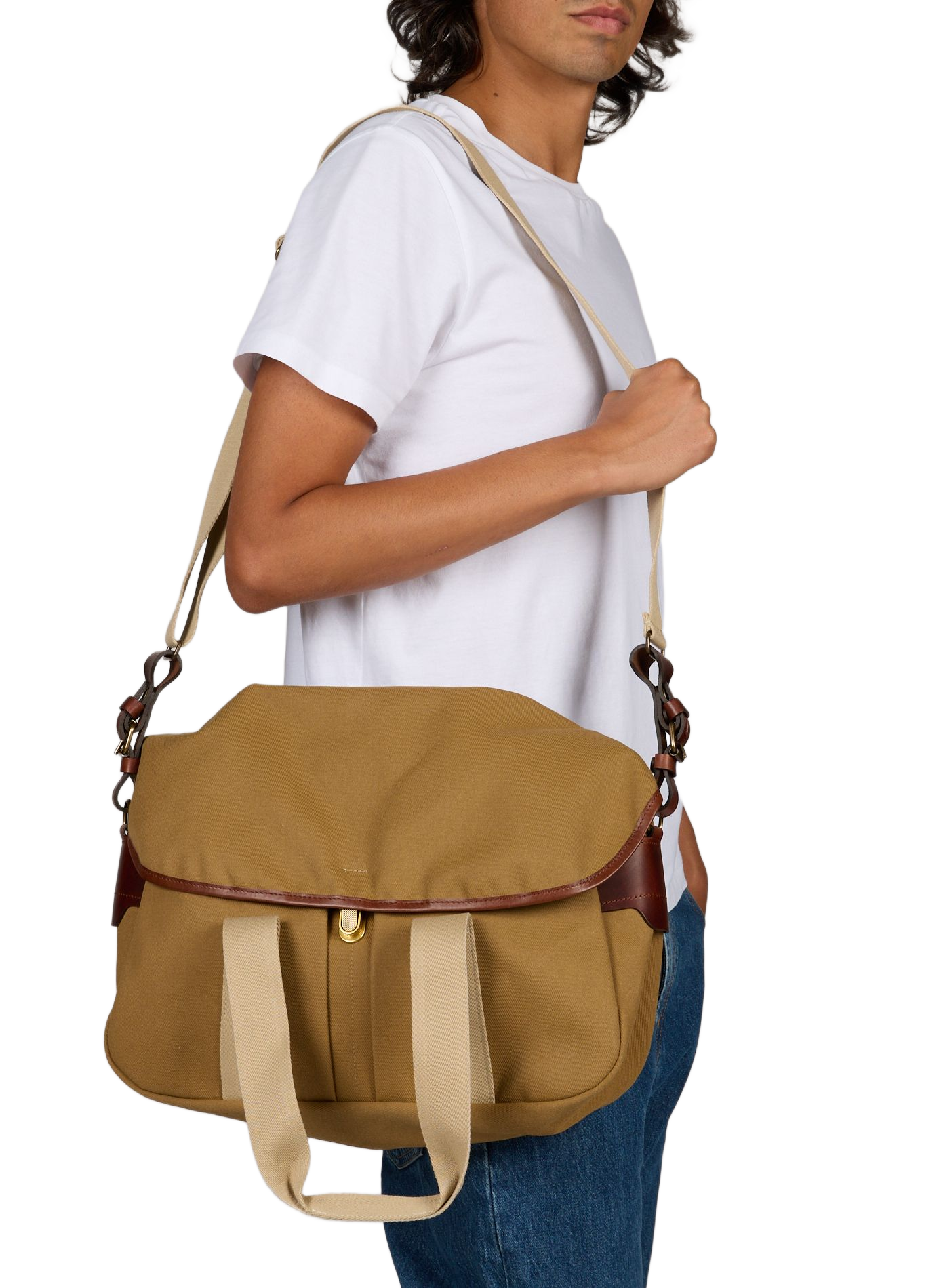 Canvas business Musette bag BLEU DE CHAUFFE Brown