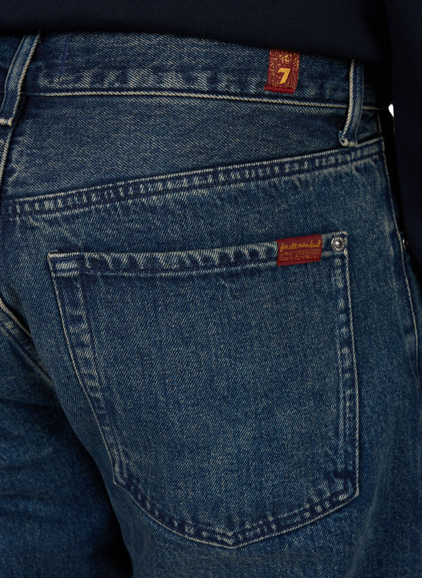 Jean large délavé en denim de coton | Bleu 7 FOR ALL MANKIND Homme