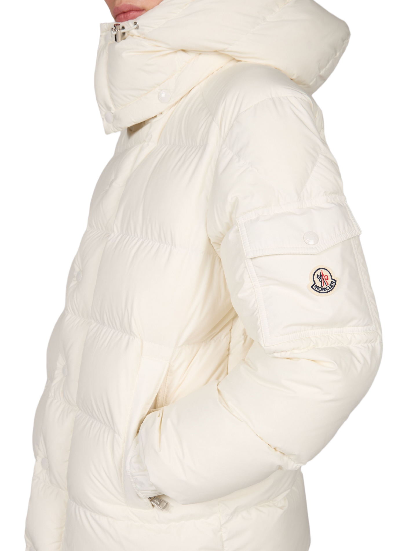 Piumino con cappuccio staccabile Maya 70 MONCLER Bianco