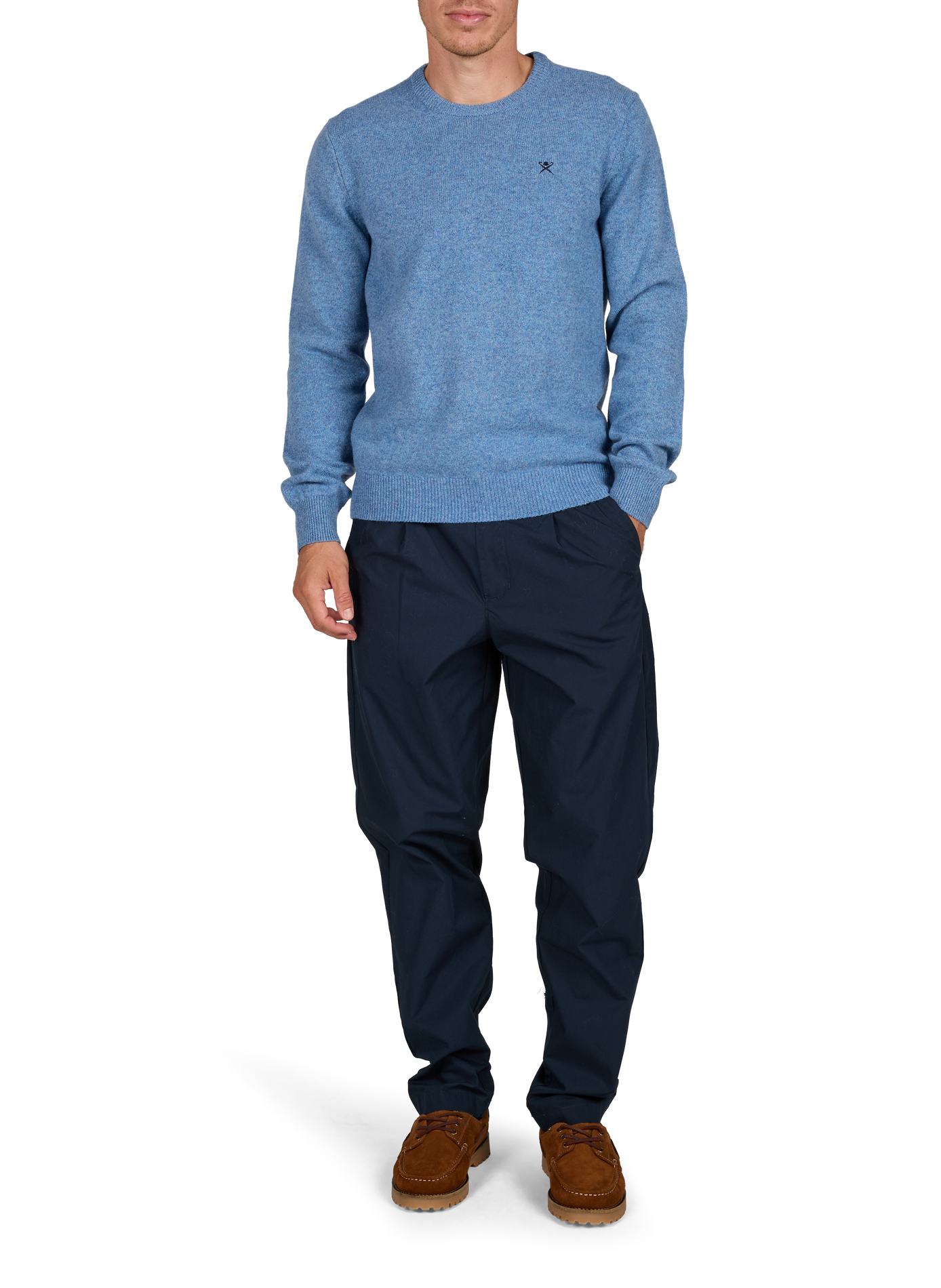 Gerader Wollpullover HACKETT Blau