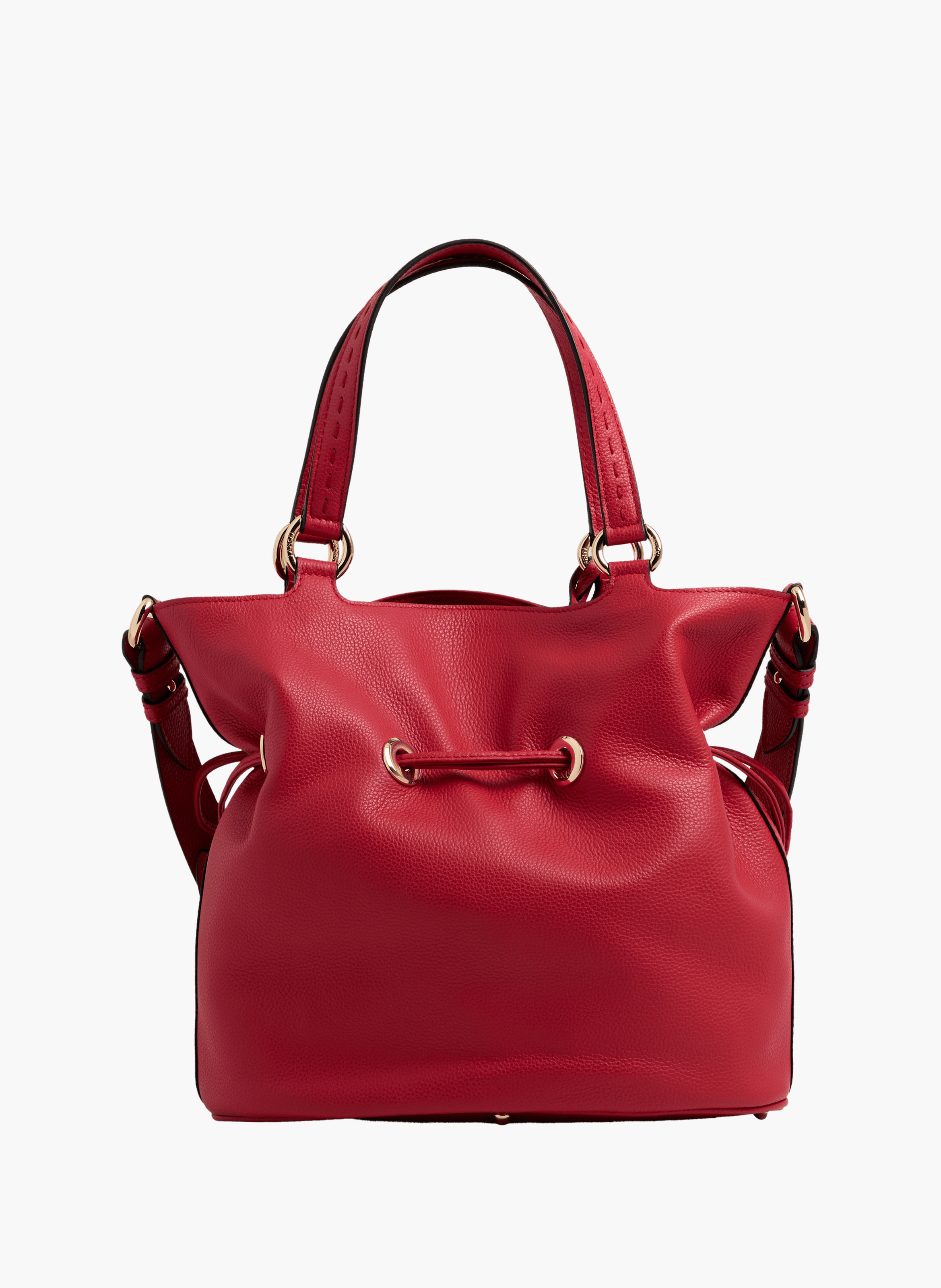 Sac seau premier flirt de lancel en animation 150y studs : studs, cuirs de vachette suede & graine LANCEL Rouge
