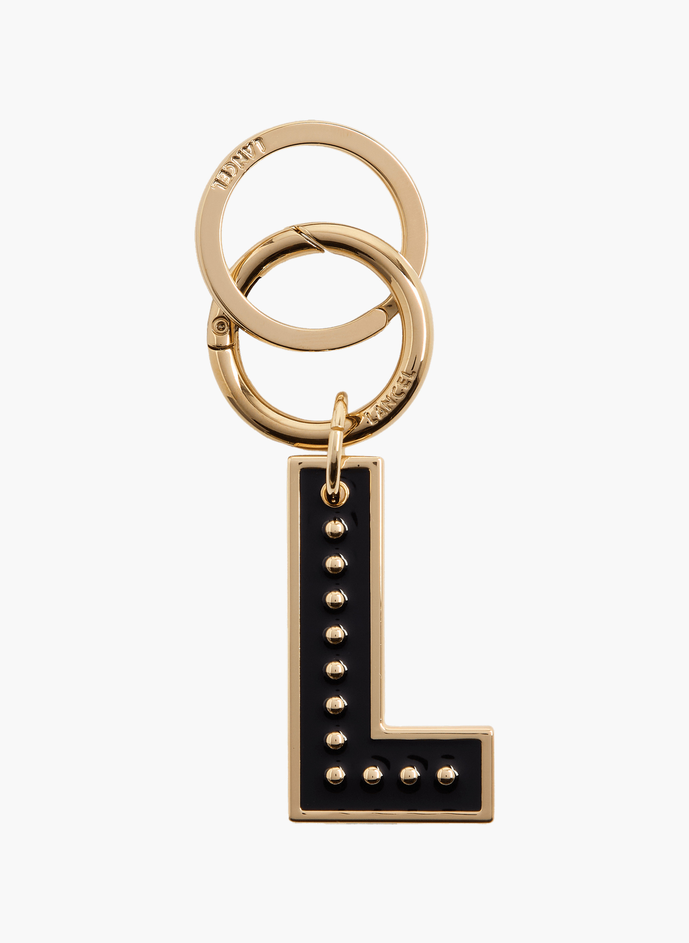 Sleutelhanger met metalen Lancel-vleugels. LANCEL Zwart