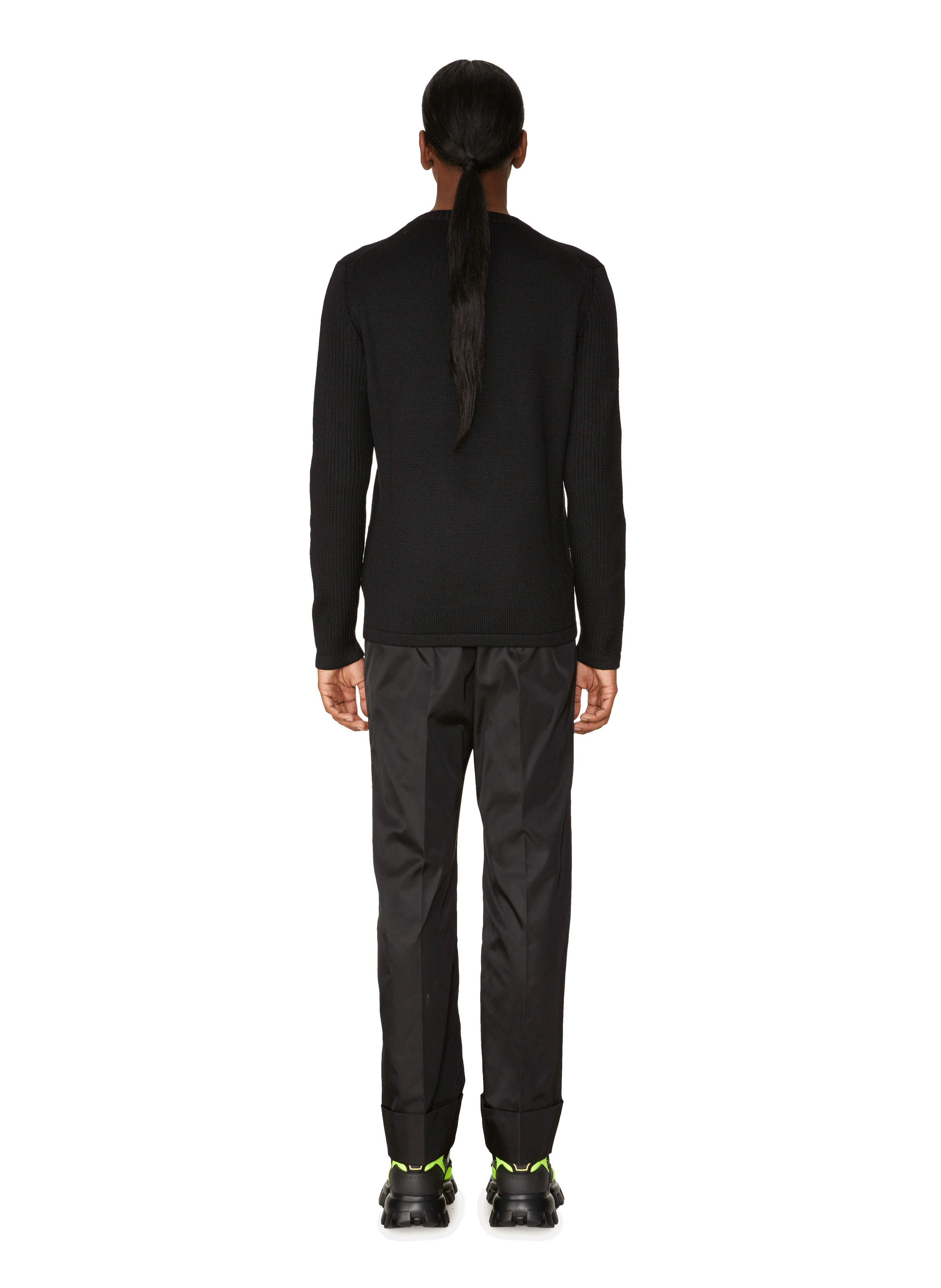 Sweatshirt in virgin wool PRADA Black