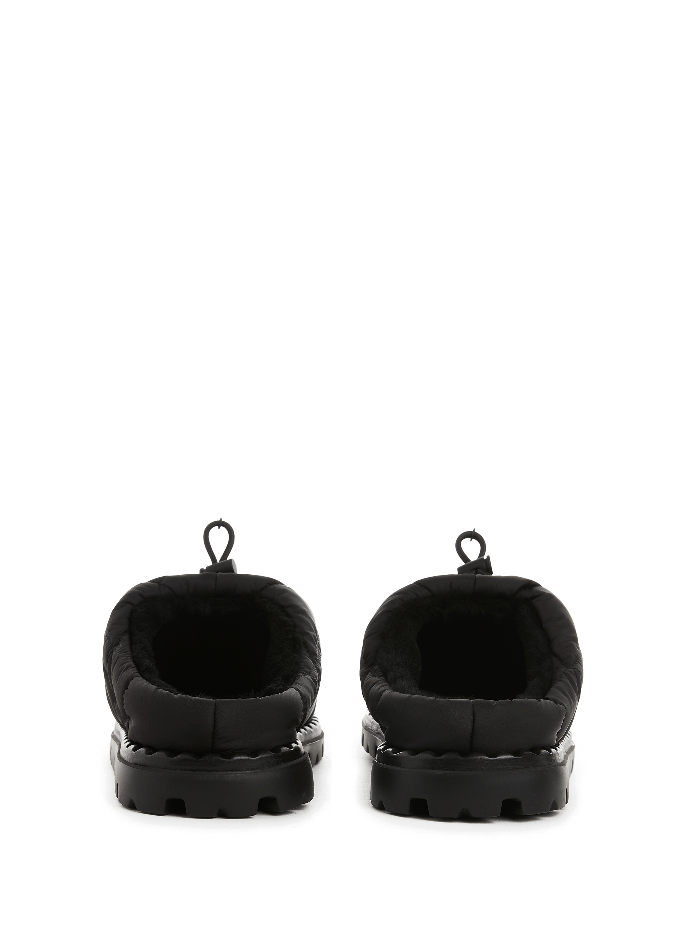 Shearling-lined mules PRADA Black