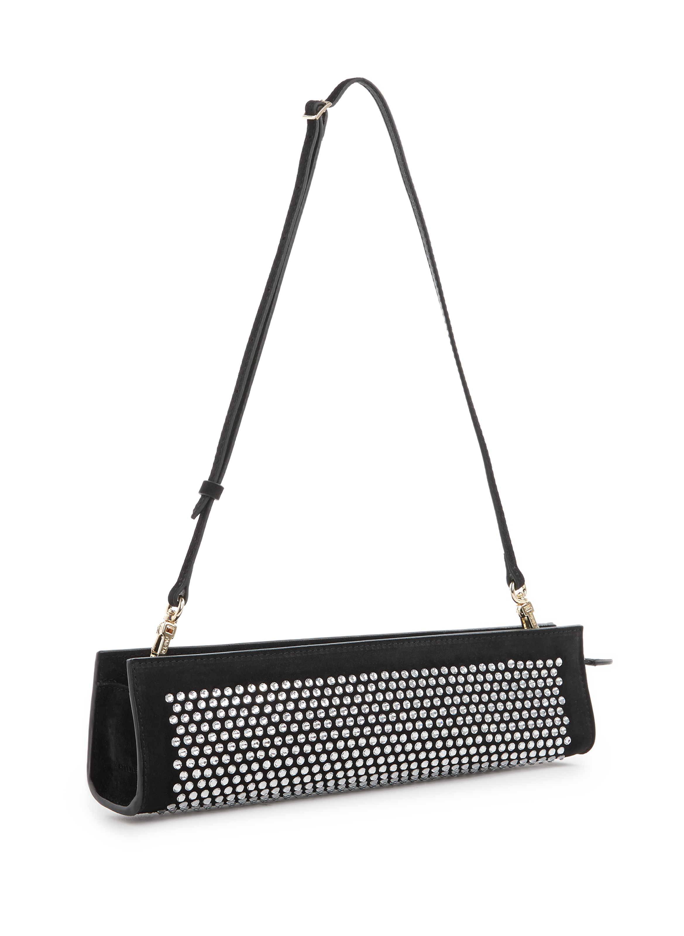 Sac baguette en cuir et cristaux