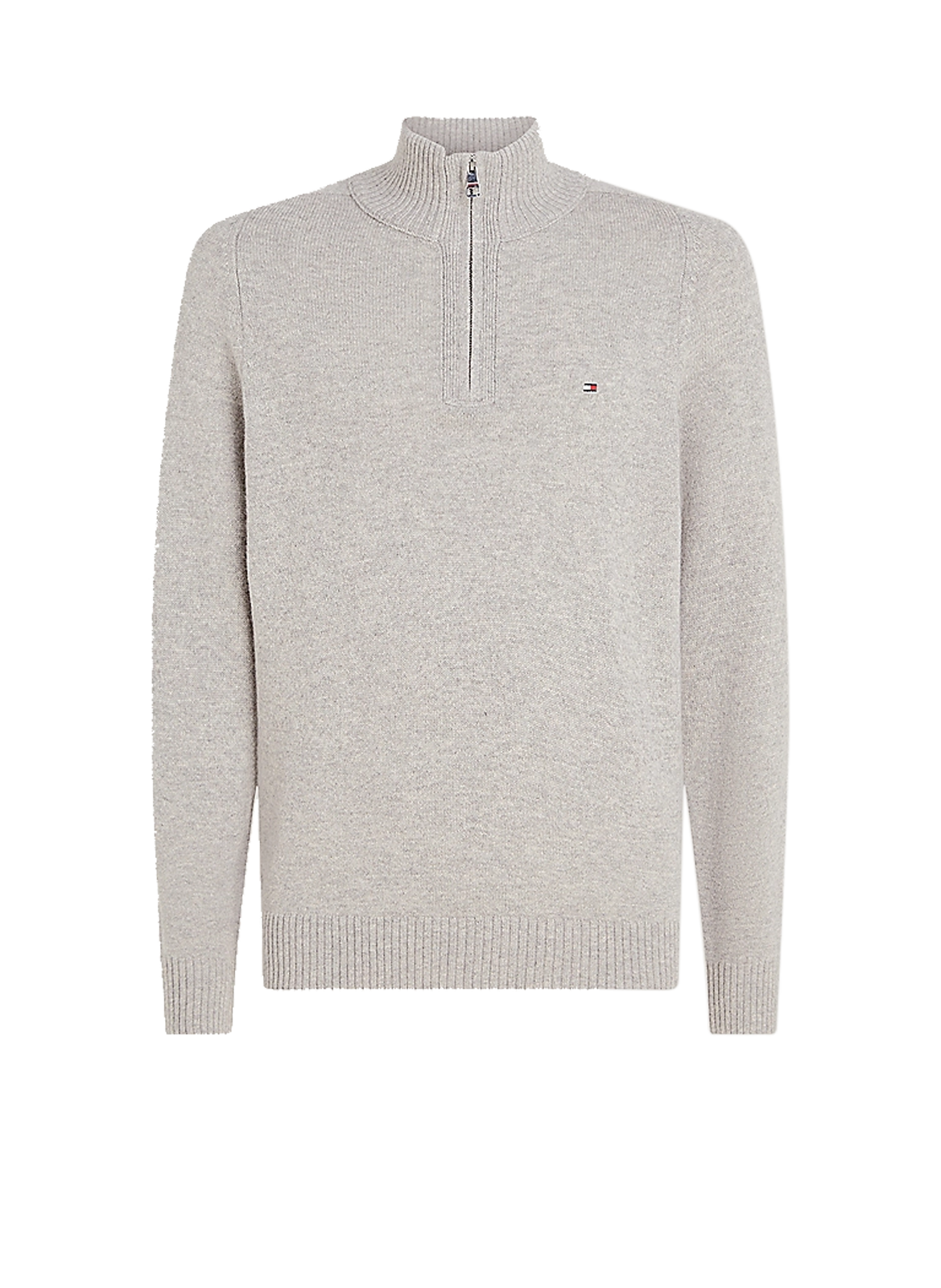 Wool zip-neck jumper TOMMY HILFIGER Grey