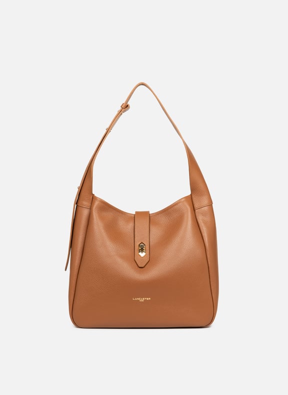 Grand sac seau - top double Marron by LANCASTER LANCASTER Grand sac seau - top double Marron